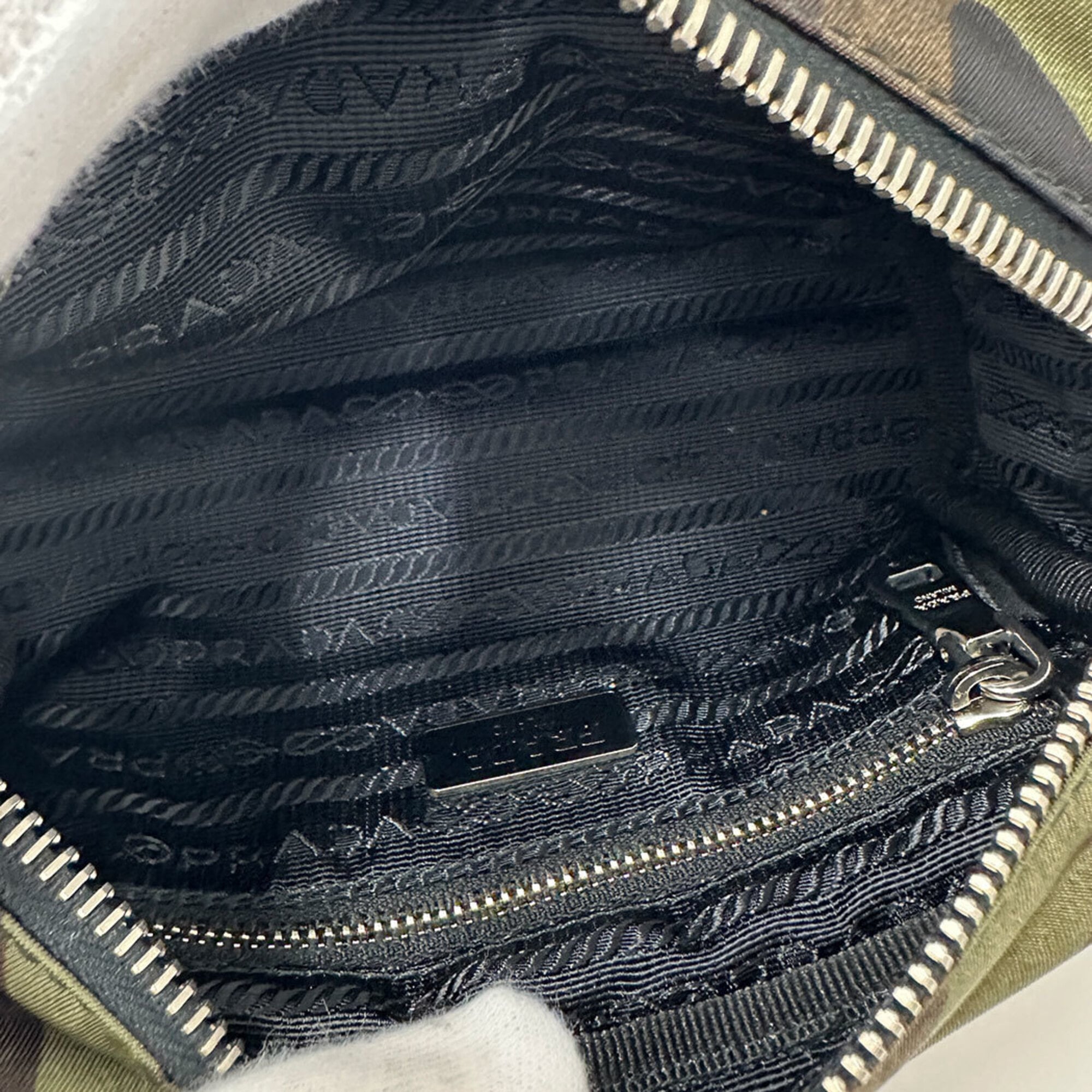Prada Camouflage Khaki Nylon Handbag Pouch (Pre-Owned)