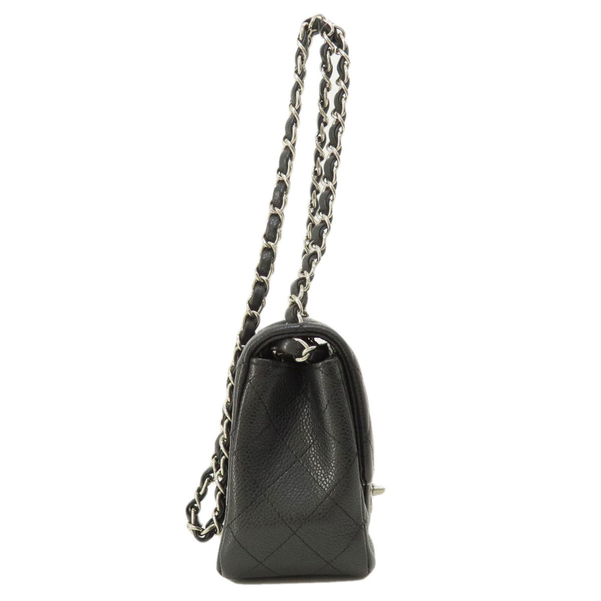 Chanel Black Caviar Leather Shoulder Bag (Pre-Owned)
