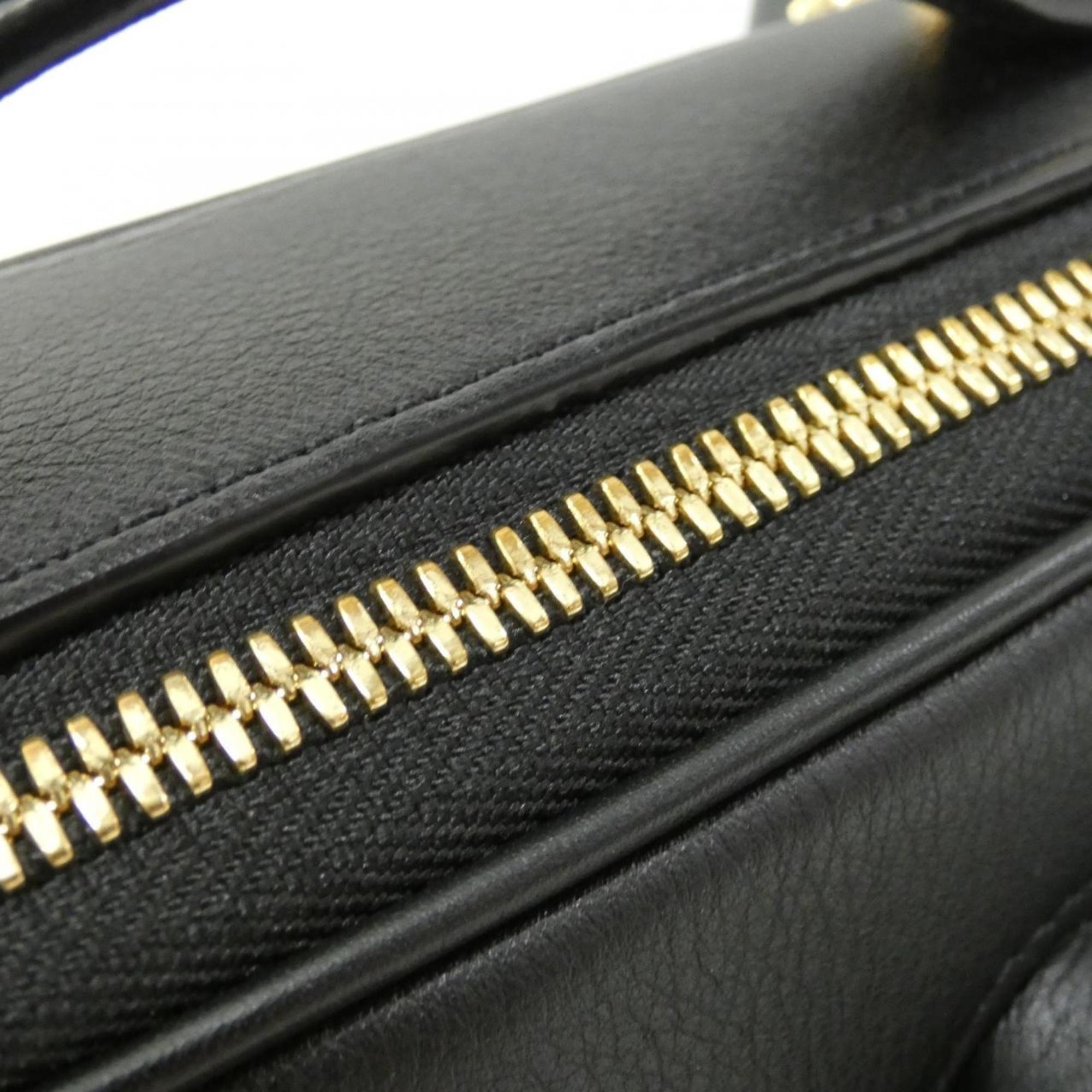Louis Vuitton Black Leather Shoulder Bag (Pre-Owned)