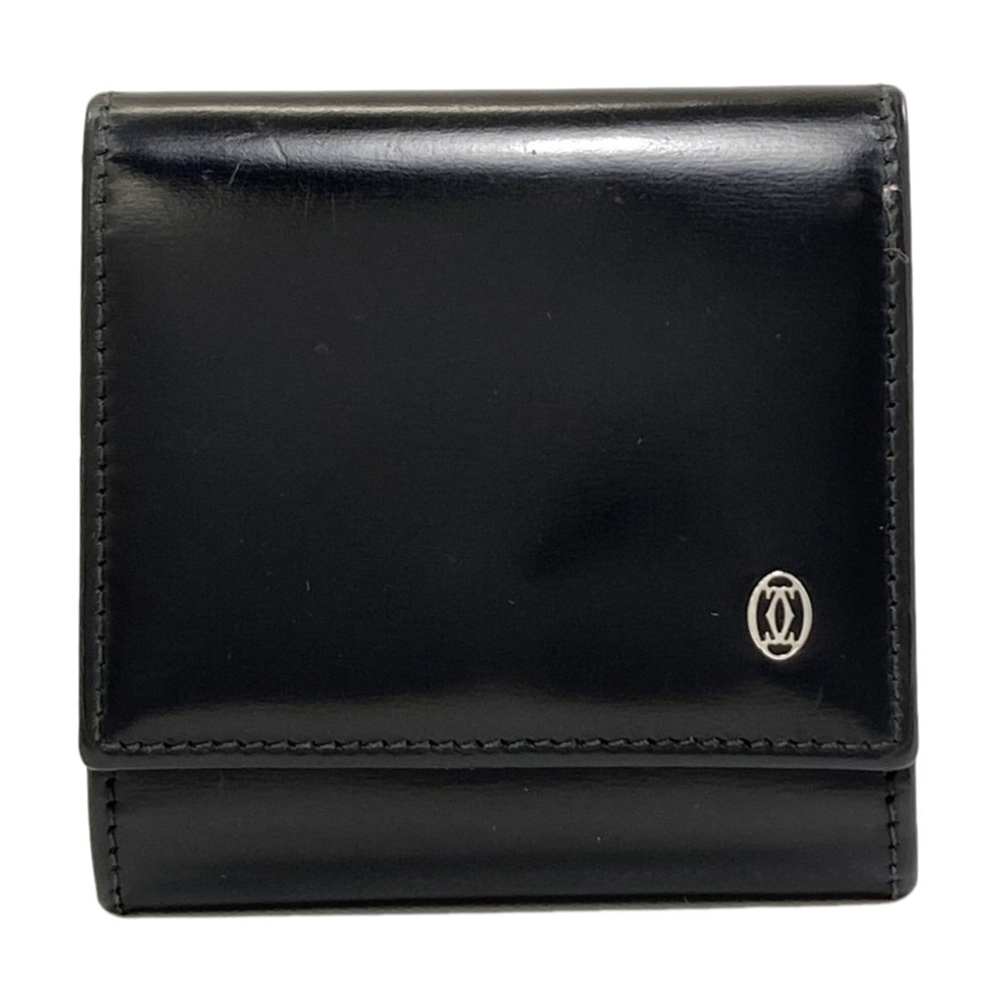 Cartier Black Leather Coin Purse/Coin Case (Pre-Owned)