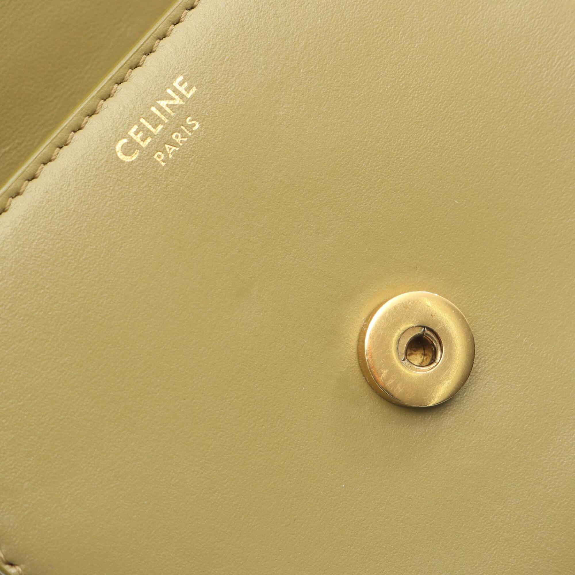 Celine Khaki Leather Handbag Shoulder Bag (Pre-Owned)