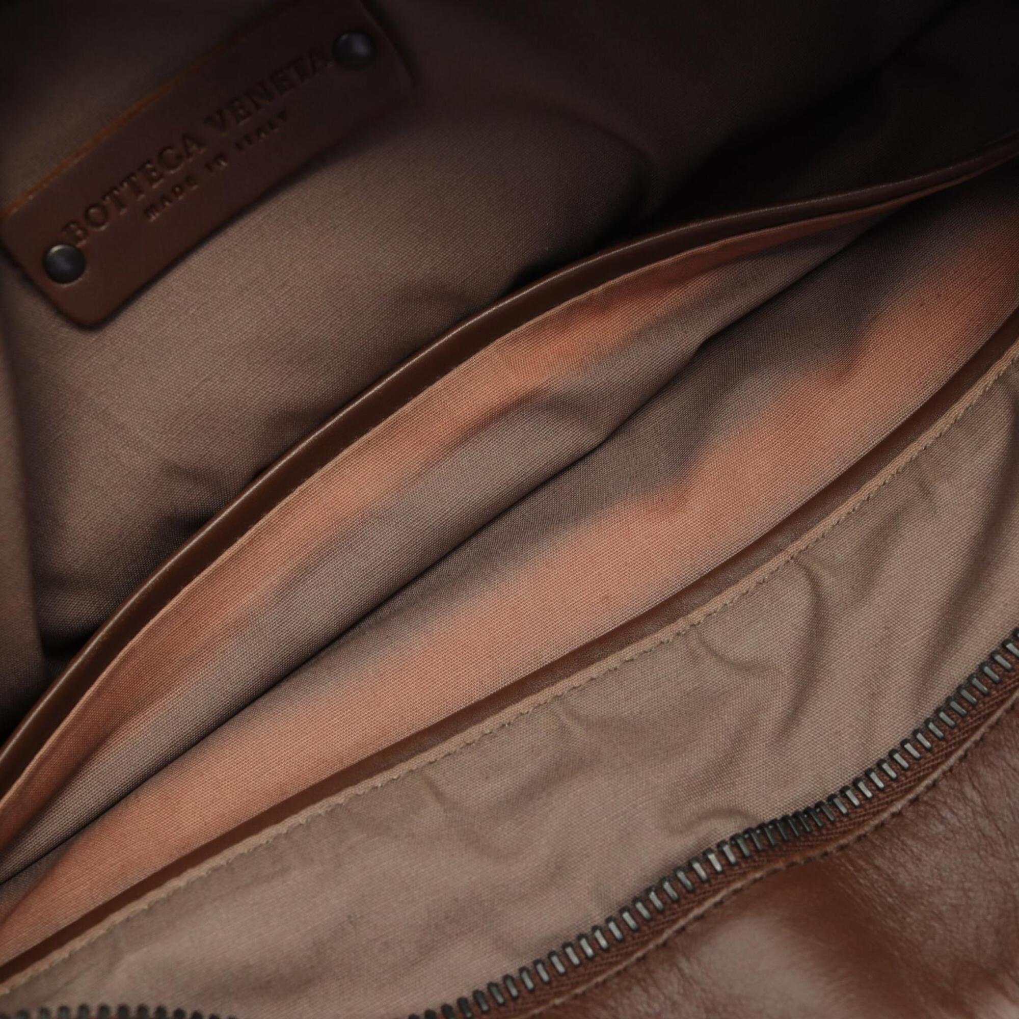 Bottega Veneta Brown Intrecciato Handbag Shoulder Bag (Pre-Owned)