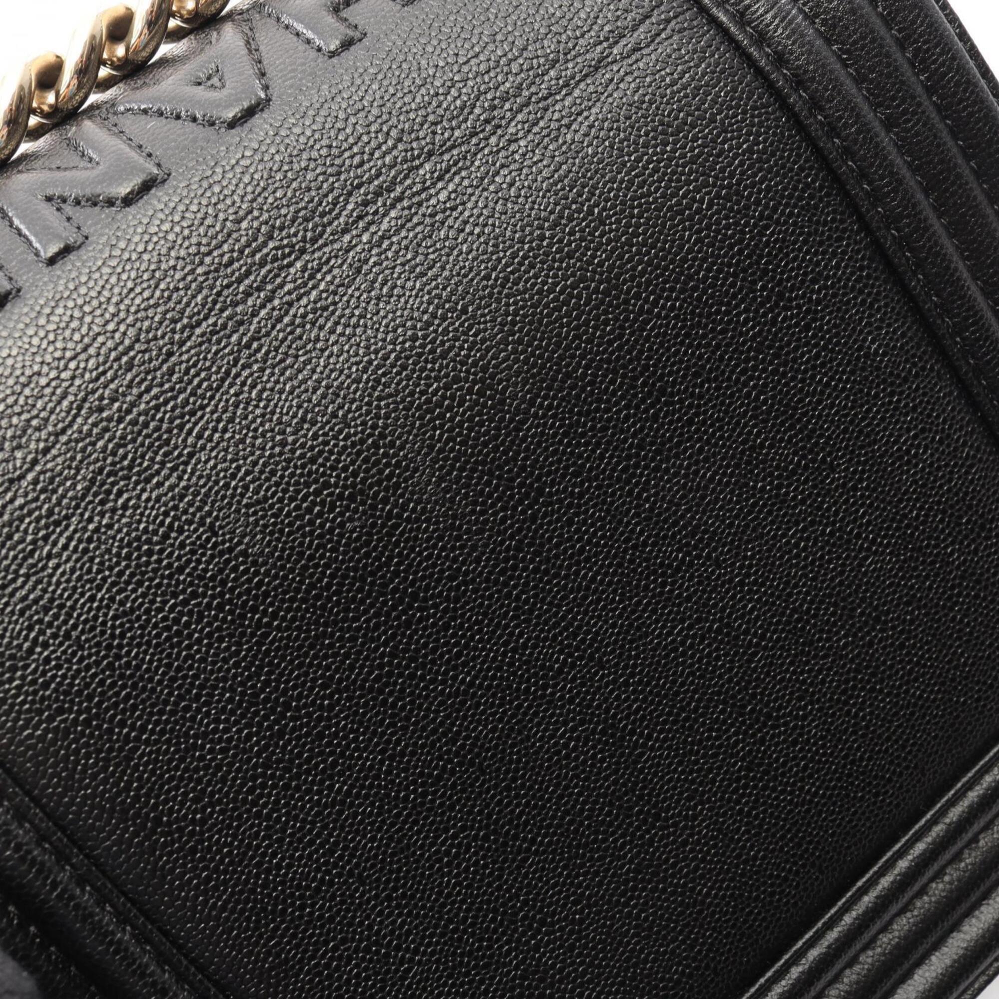 Chanel Black Grained Calfskin Handbag Shoulder Bag (Pre-Owned)