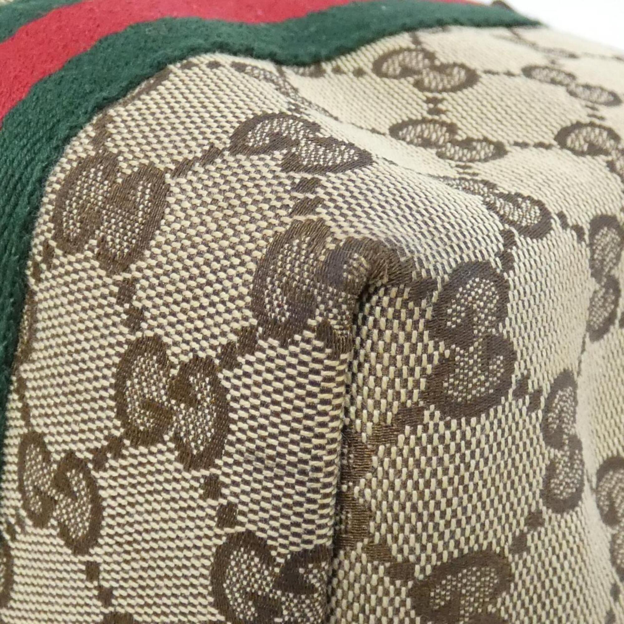 Gucci Beige Brown Gg Canvas Handbag (Pre-Owned)