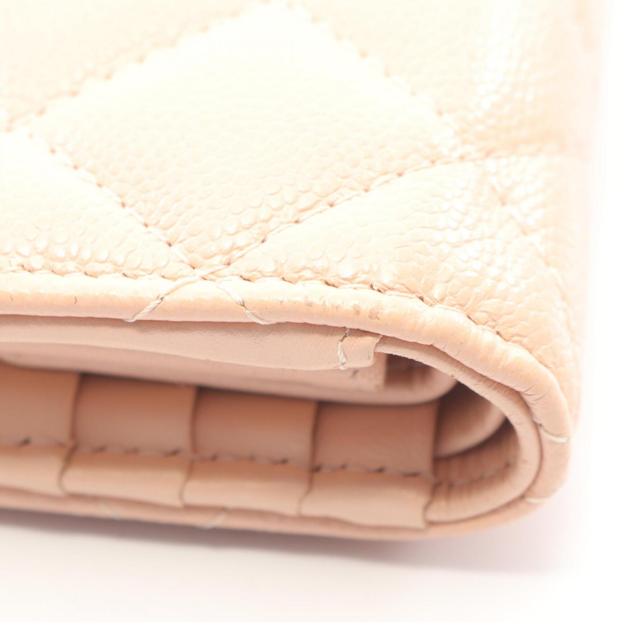 Chanel Pink Grained Calfskin Wallet (Bi-Fold) (Pre-Owned)