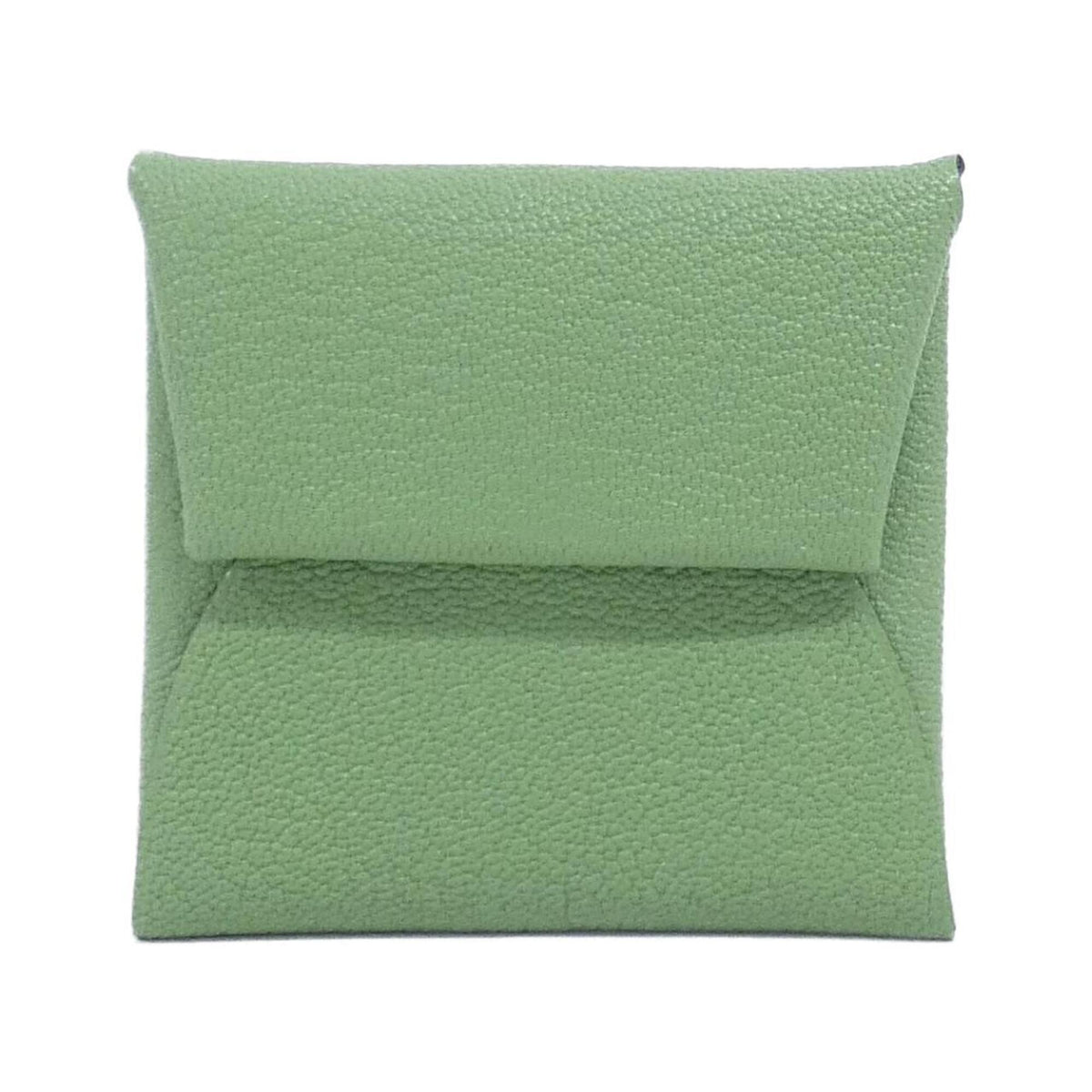 Hermes Bastia Camel Vert Chevre Leather Coin Purse/Coin Case (Pre-Owned)