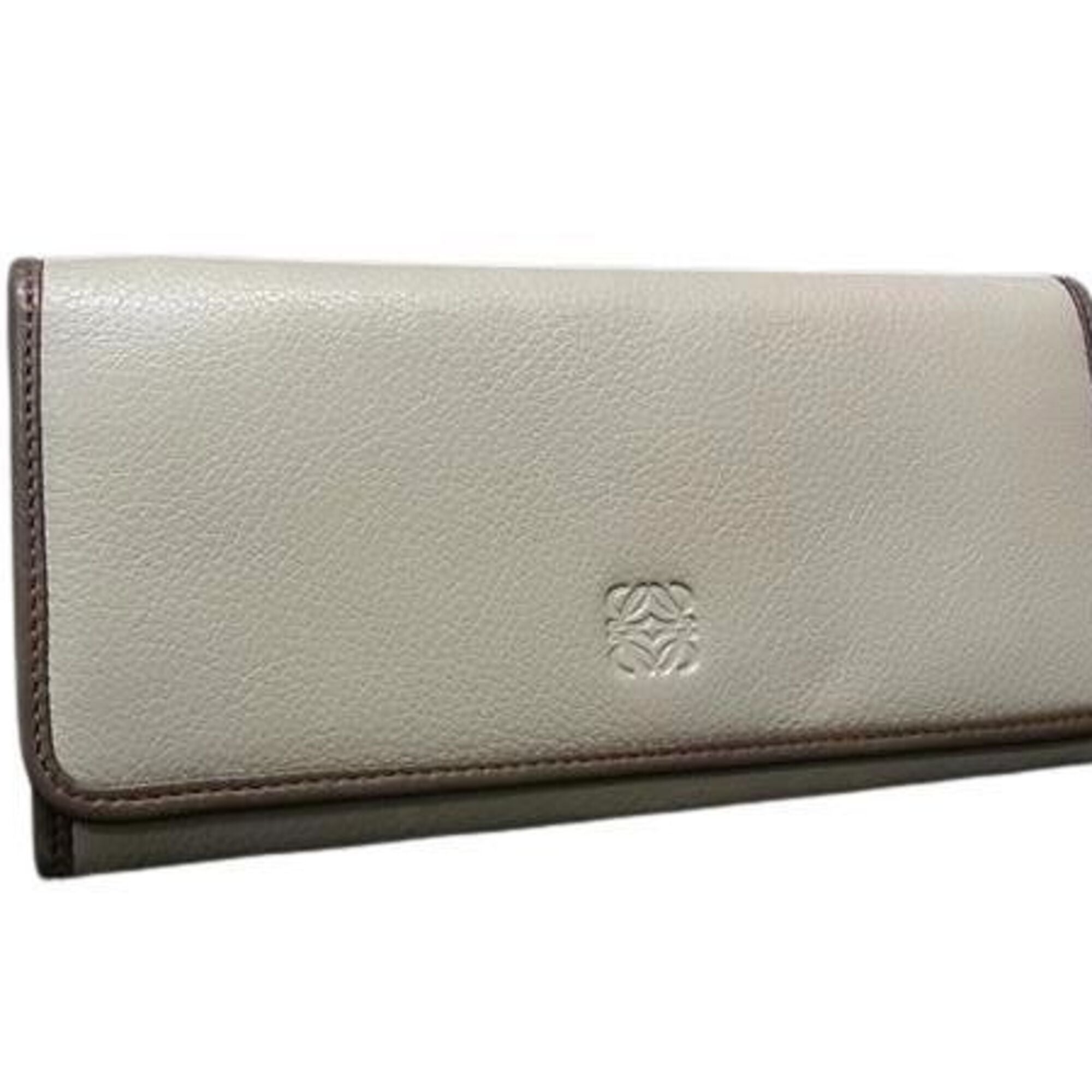 Loewe Beige Leather Long Wallet (Bi-Fold) (Pre-Owned)