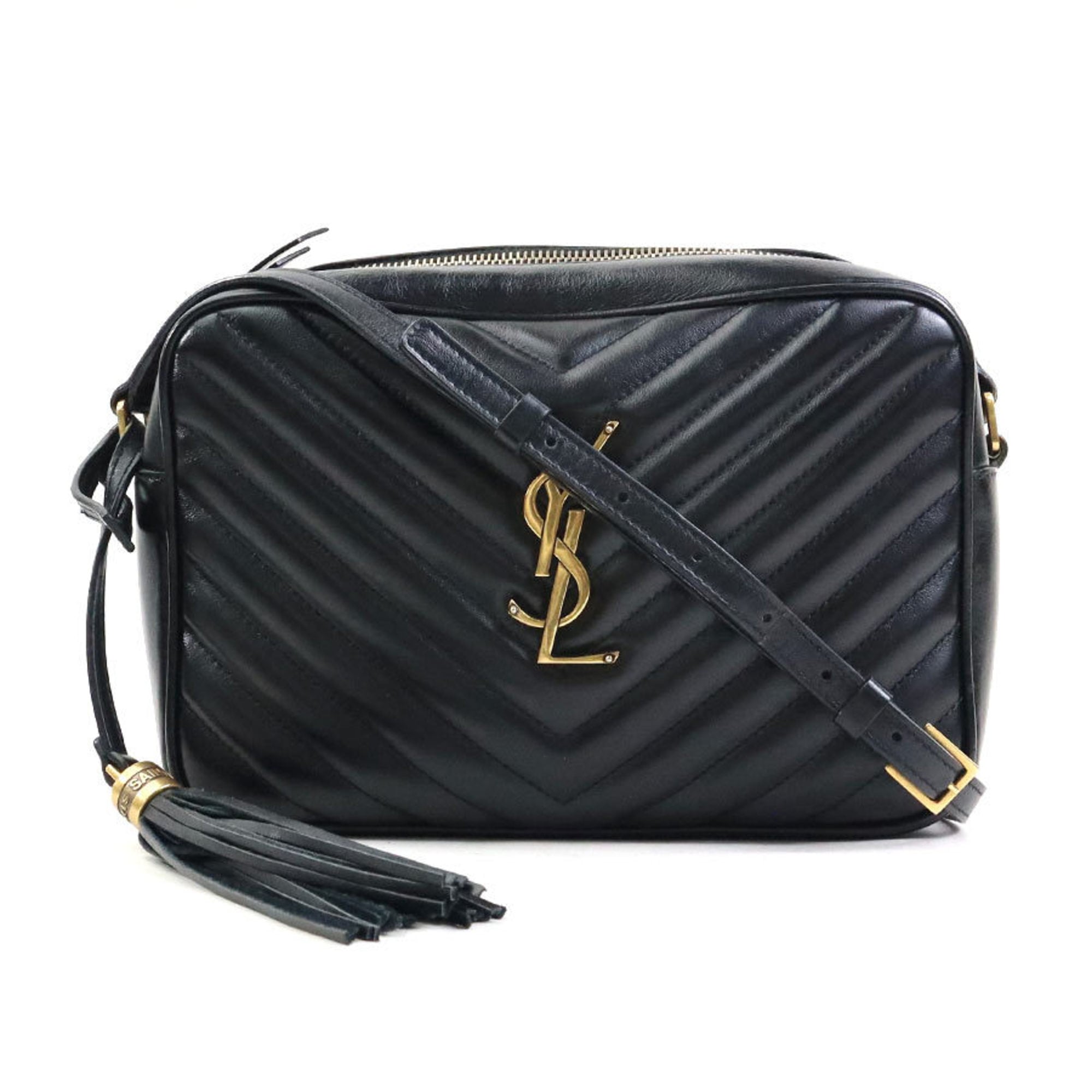 Saint Laurent Black Leather Shoulder Bag (Pre-Owned)