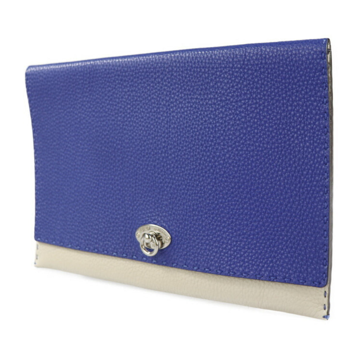 Fendi Selleria Blue Leather Clutch Bag (Pre-Owned)