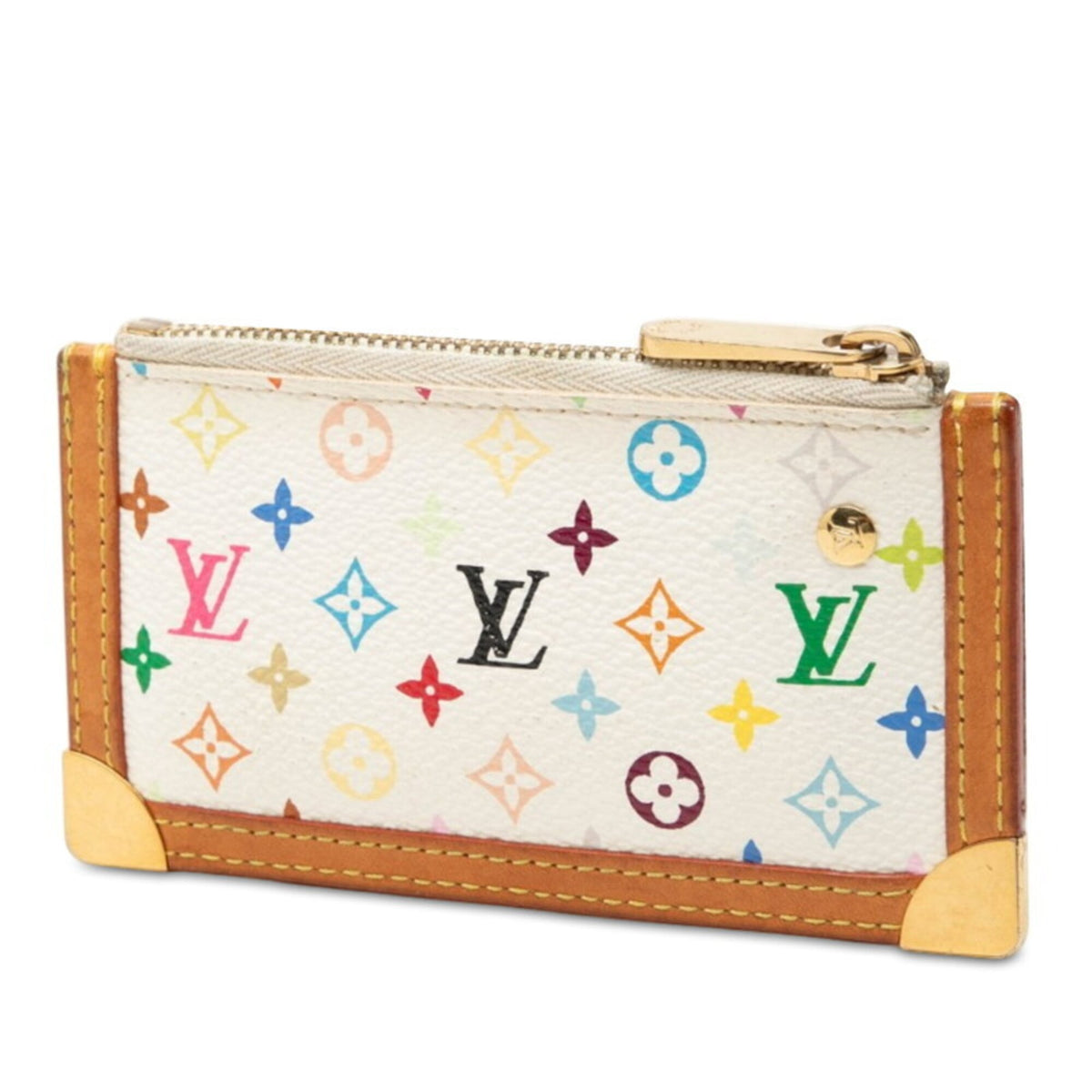 Louis Vuitton Blanc Multi-Color Pvc Leather Coin Purse/Coin Case (Pre-Owned)