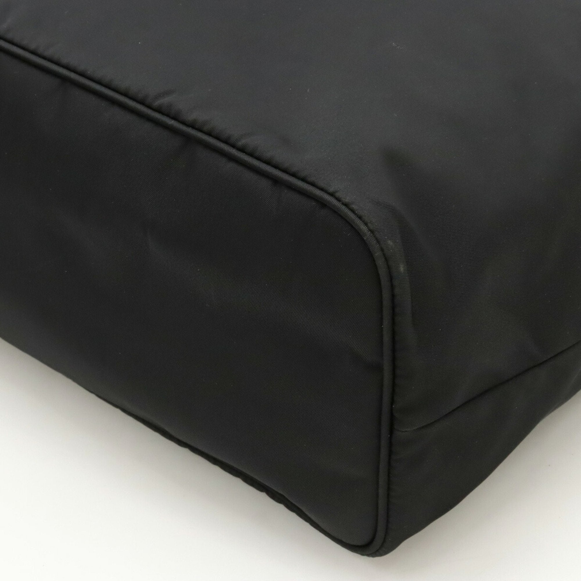 Prada Black Nero Nylon Leather Shoulder Bag Tote Bag (Pre-Owned)