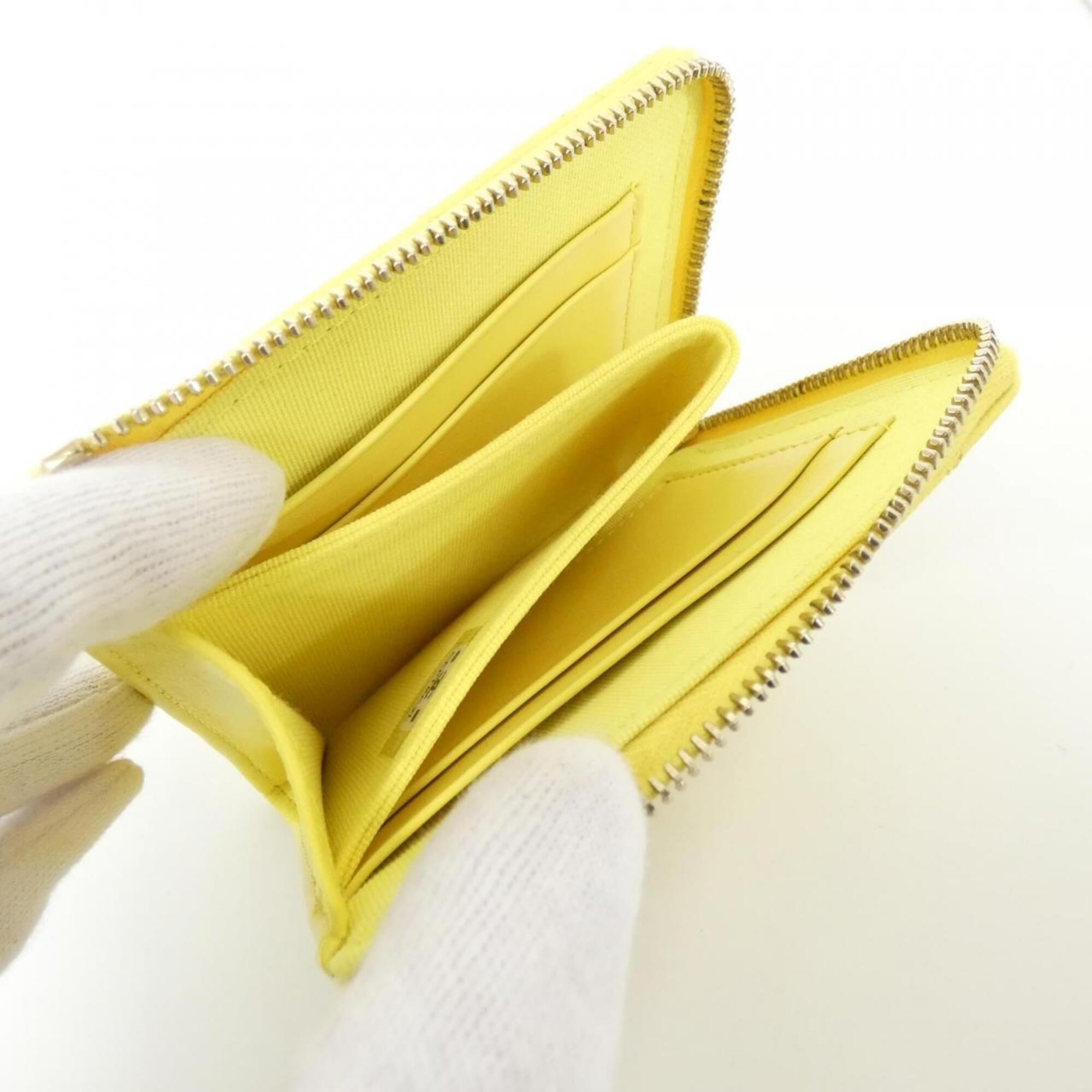 Chanel Yellow Grained Calfskin Wallet (Bi-Fold) (Pre-Owned)