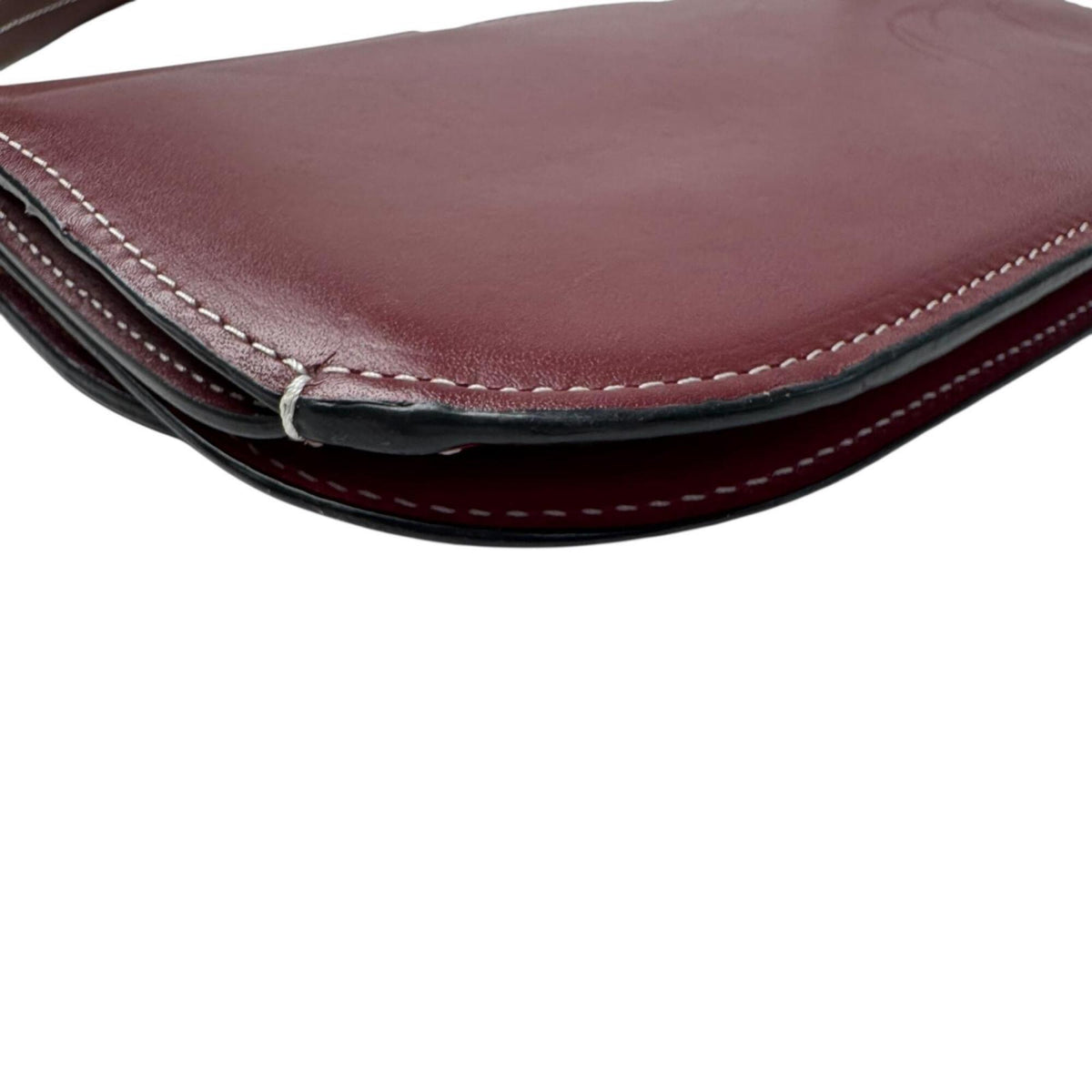 Loewe Bordeaux Leather Pochette Shoulder Bag (Pre-Owned)