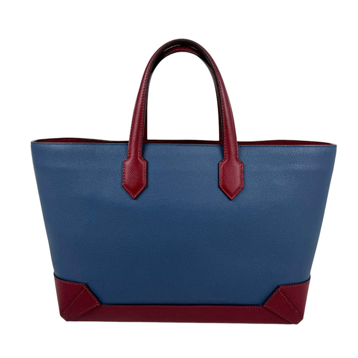 Hermes Blue Agate Rouge Grenat Evercalf Leather Epsom Leather Handbag (Pre-Owned)