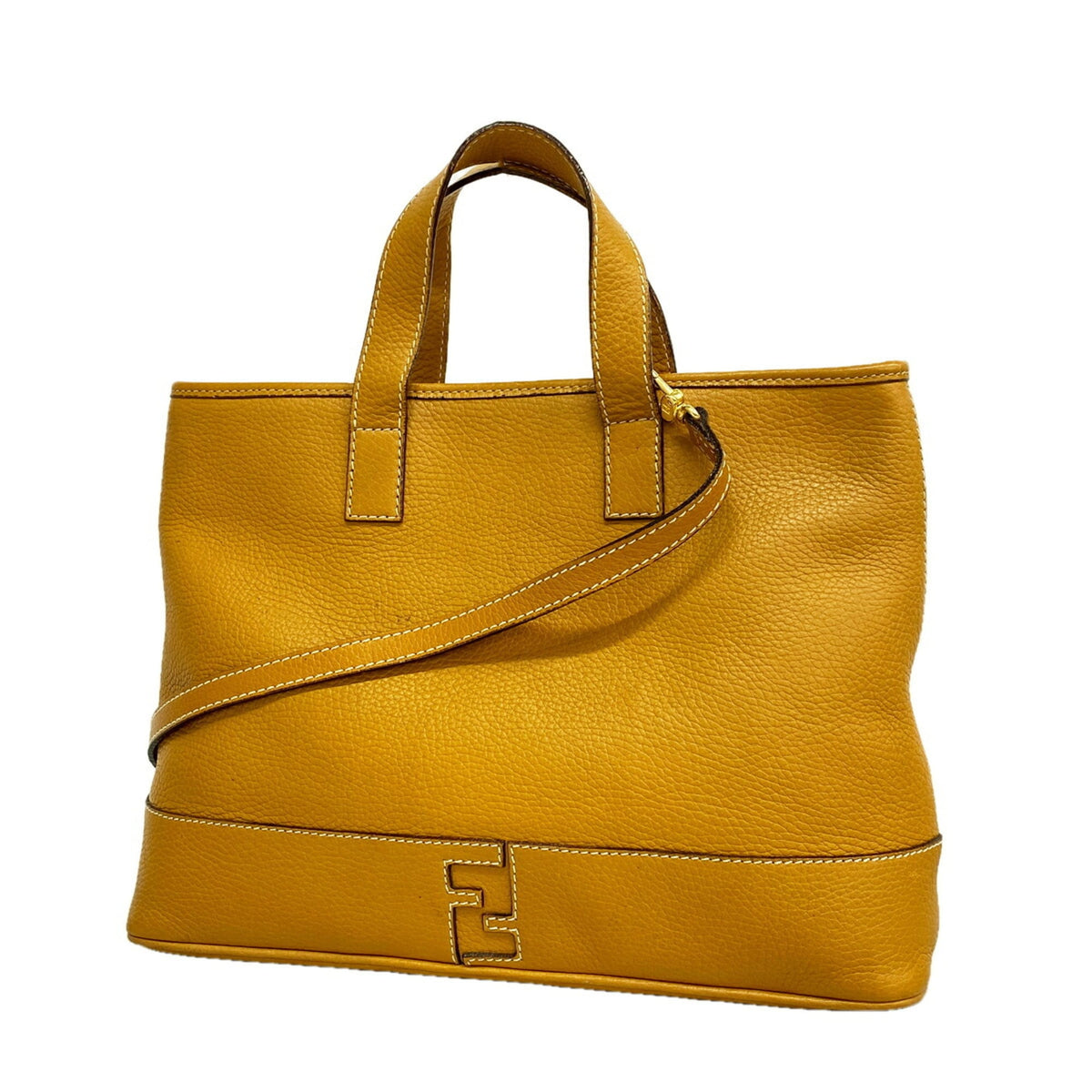 Fendi Light Brown Leather Tote Bag (Pre-Owned)