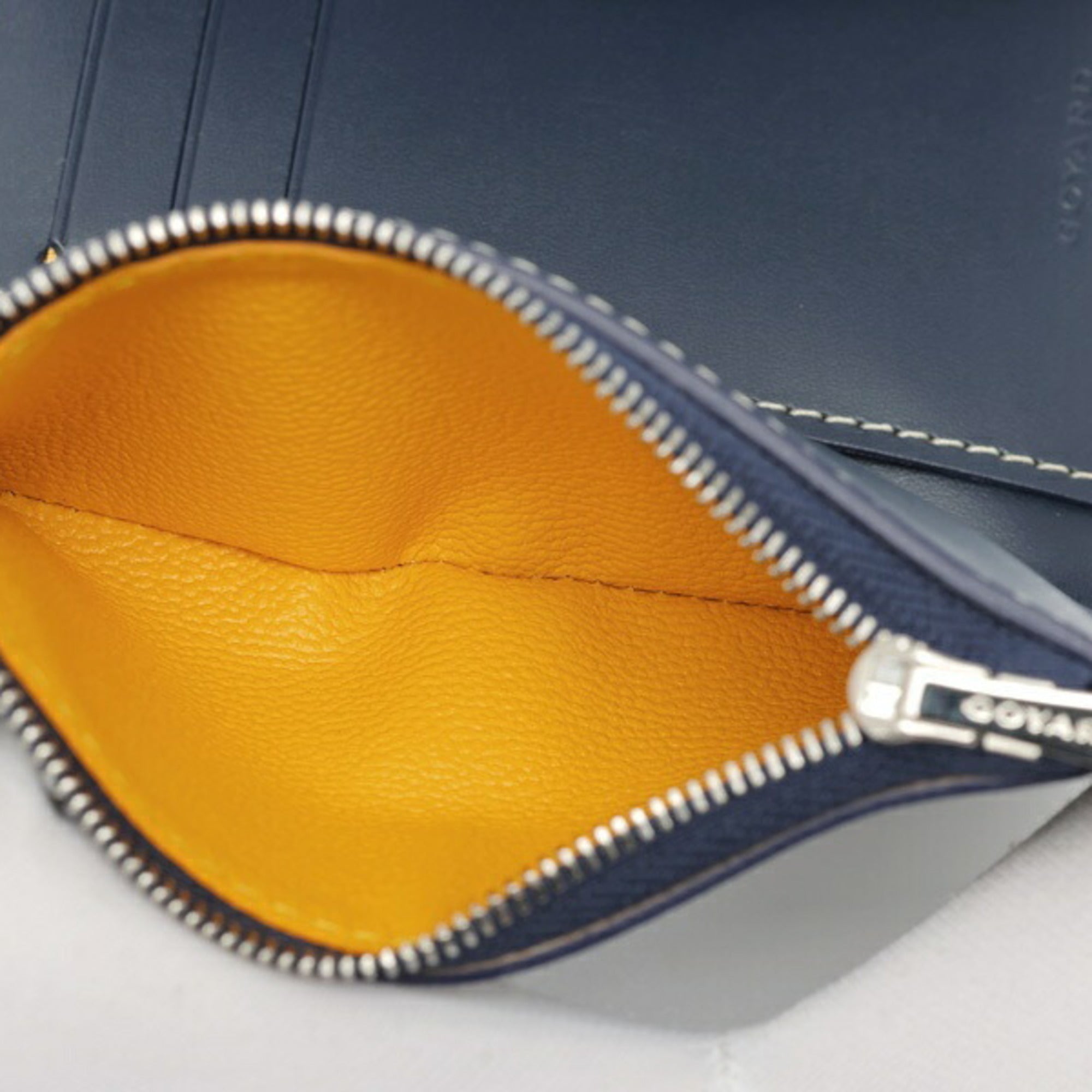 Goyard Blue Navy Canvas Leather Wallet (Tri-Fold) (Pre-Owned)