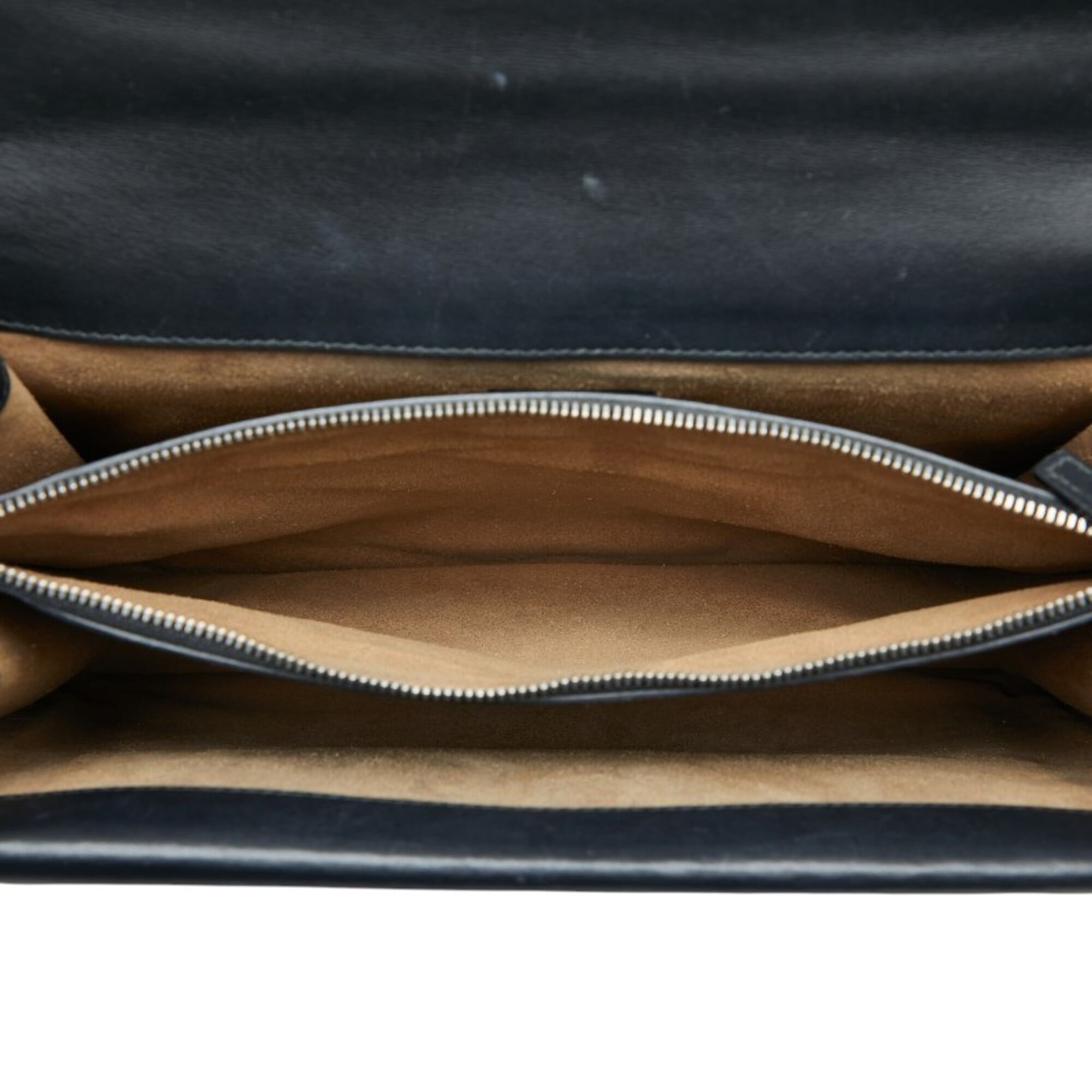 Gucci Beige Black Pvc Leather Shoulder Bag (Pre-Owned)