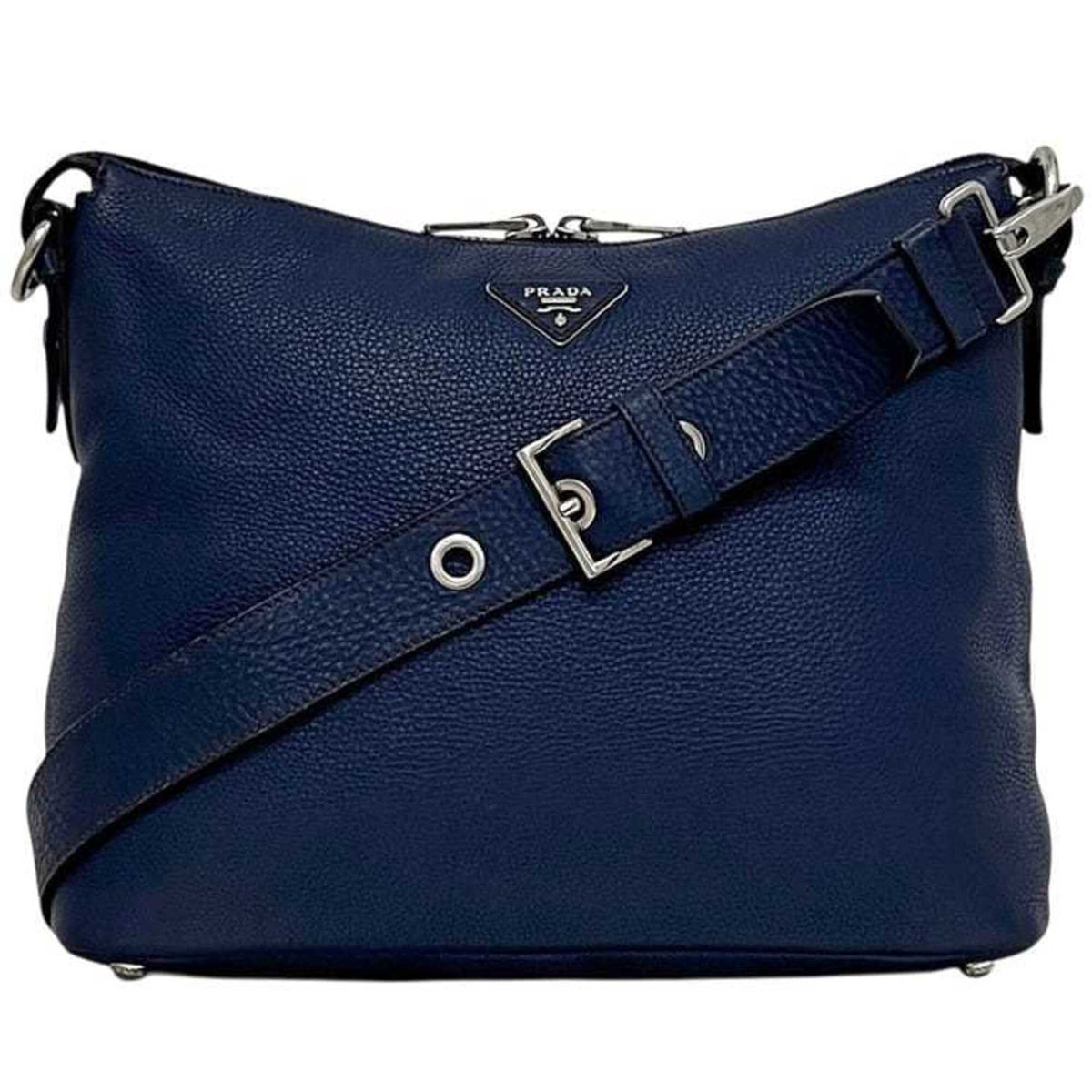 Prada Navy Leather Shoulder Bag (Pre-Owned)