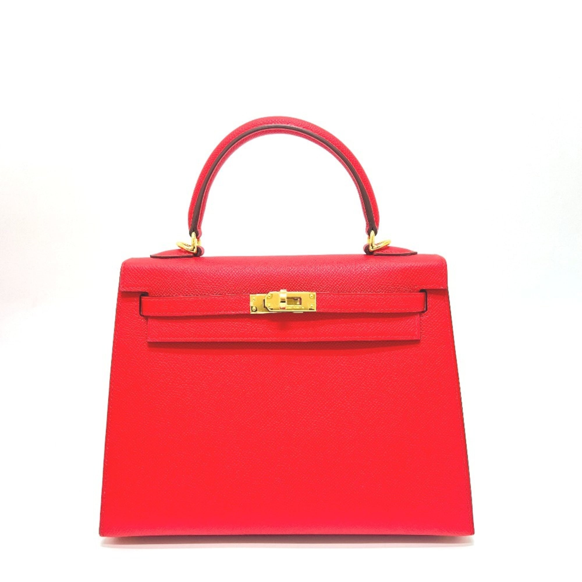 Hermes Kelly Red Color Epsom Leather Handbag (Pre-Owned)