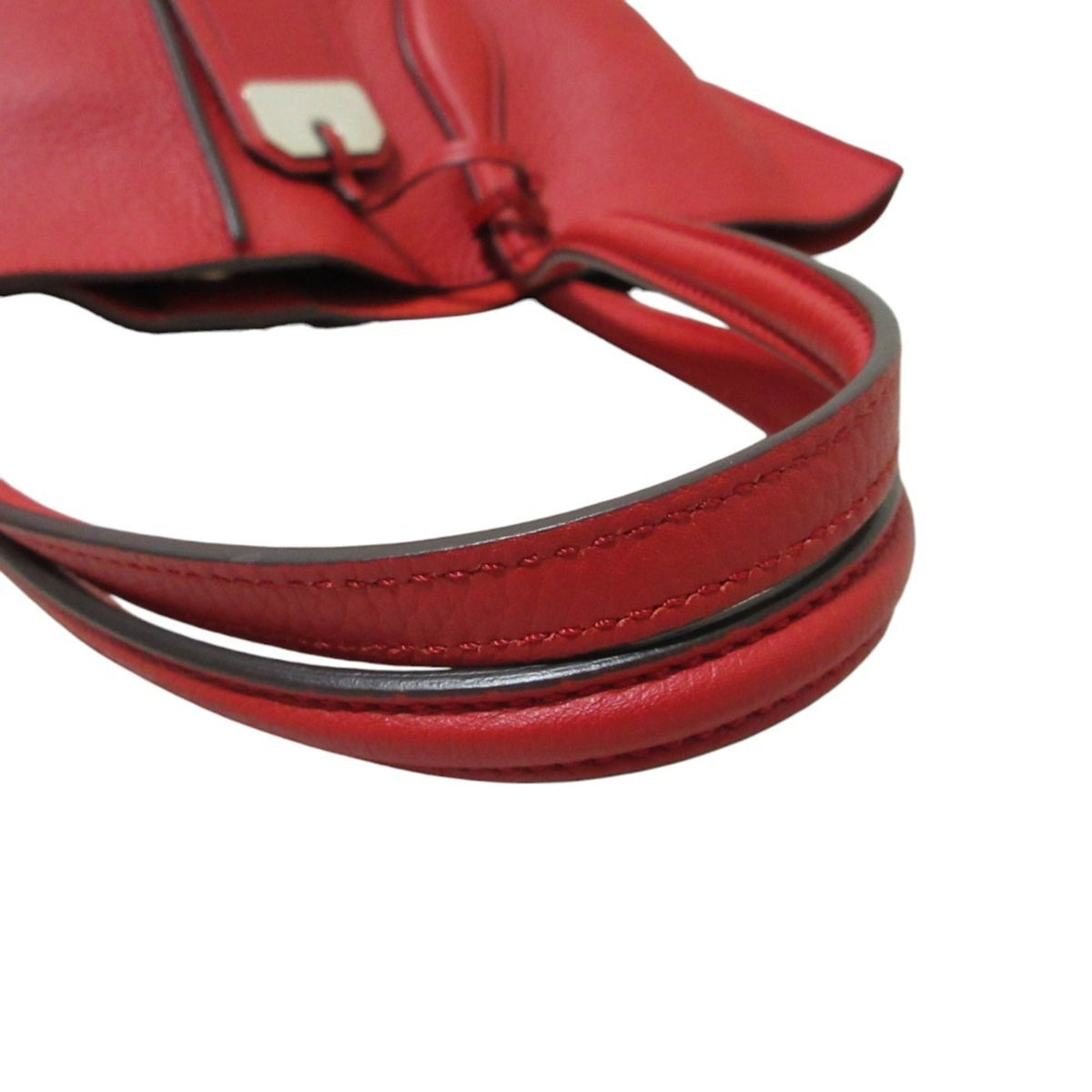 Tod's Red Color Leather Shoulder Bag Tote Bag (Pre-Owned)