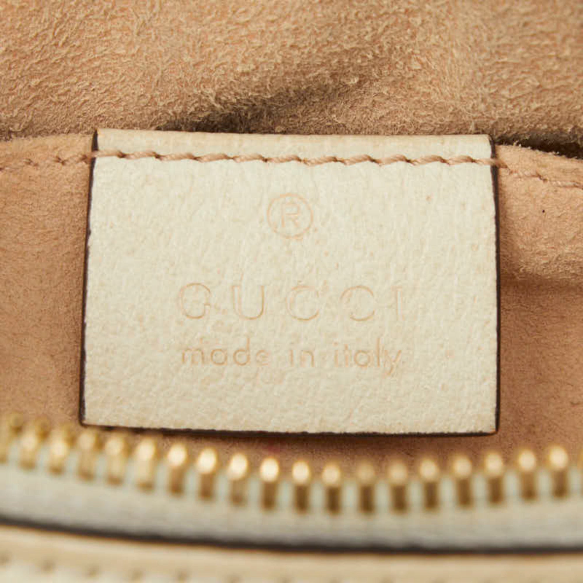 Gucci Beige Pvc Leather Boston Bag Handbag (Pre-Owned)