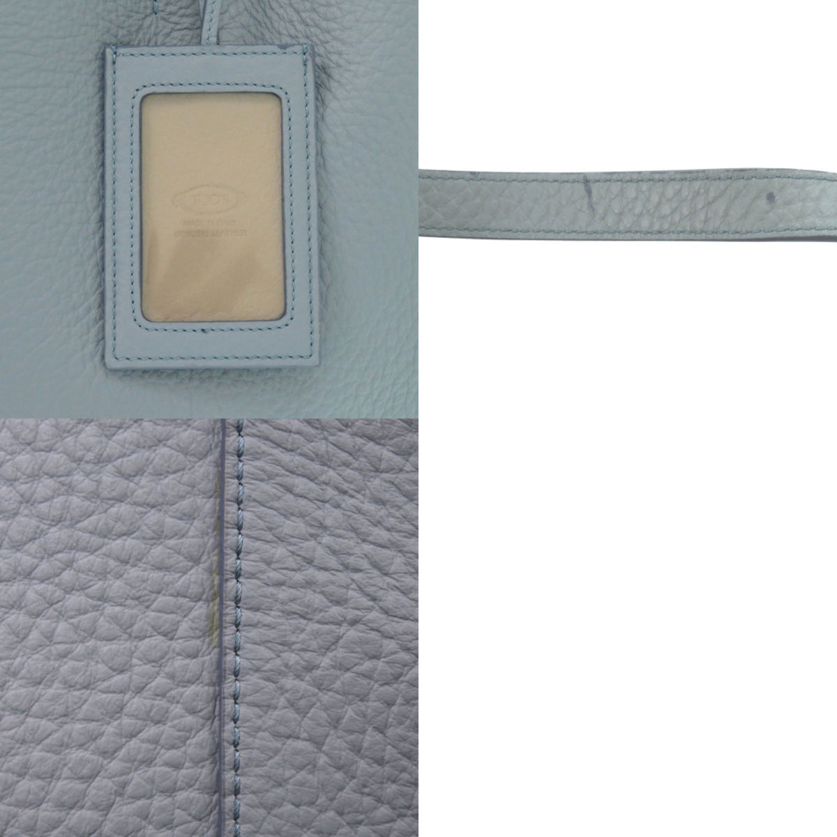 Tod's Blue Gray Leather Tote Bag (Pre-Owned)