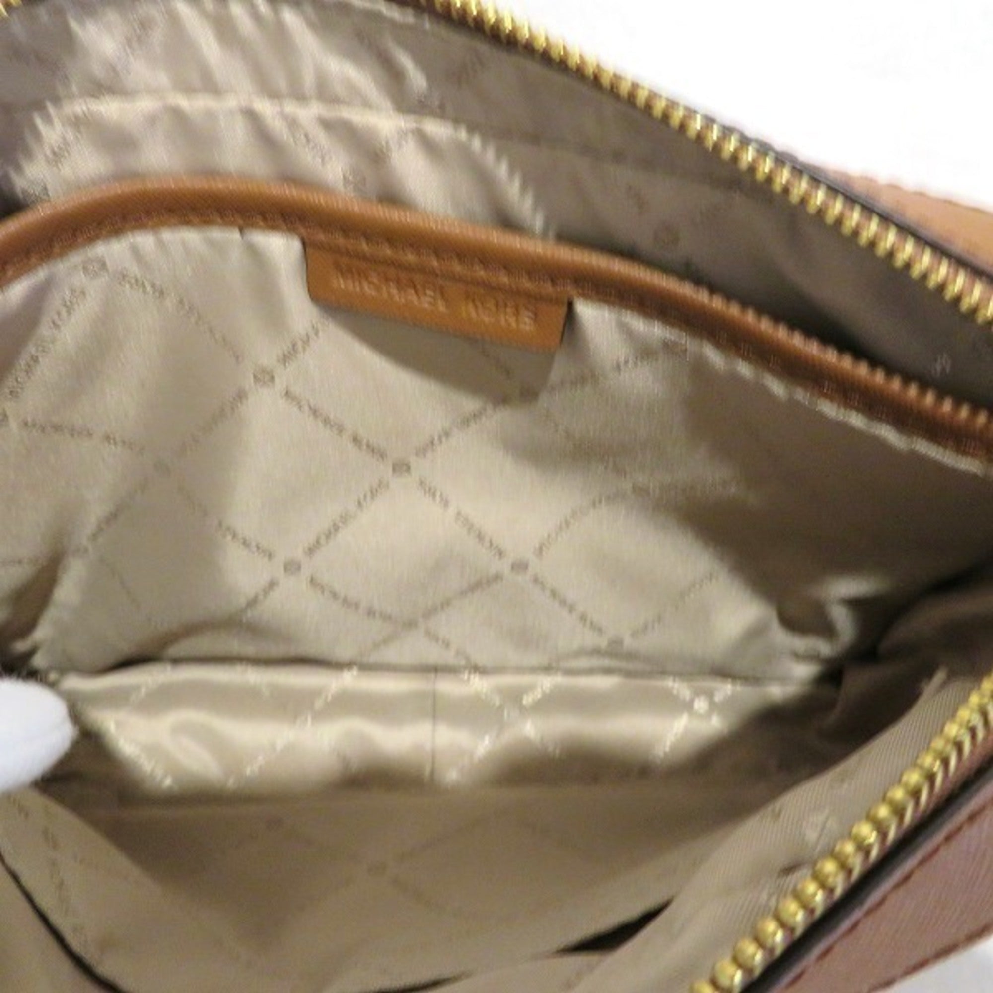 Michael Kors Brown White Pvc Shoulder Bag (Pre-Owned)