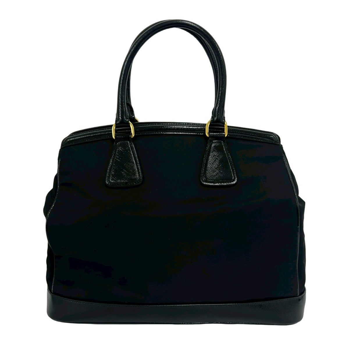 Prada Black Nylon Leather Handbag (Pre-Owned)