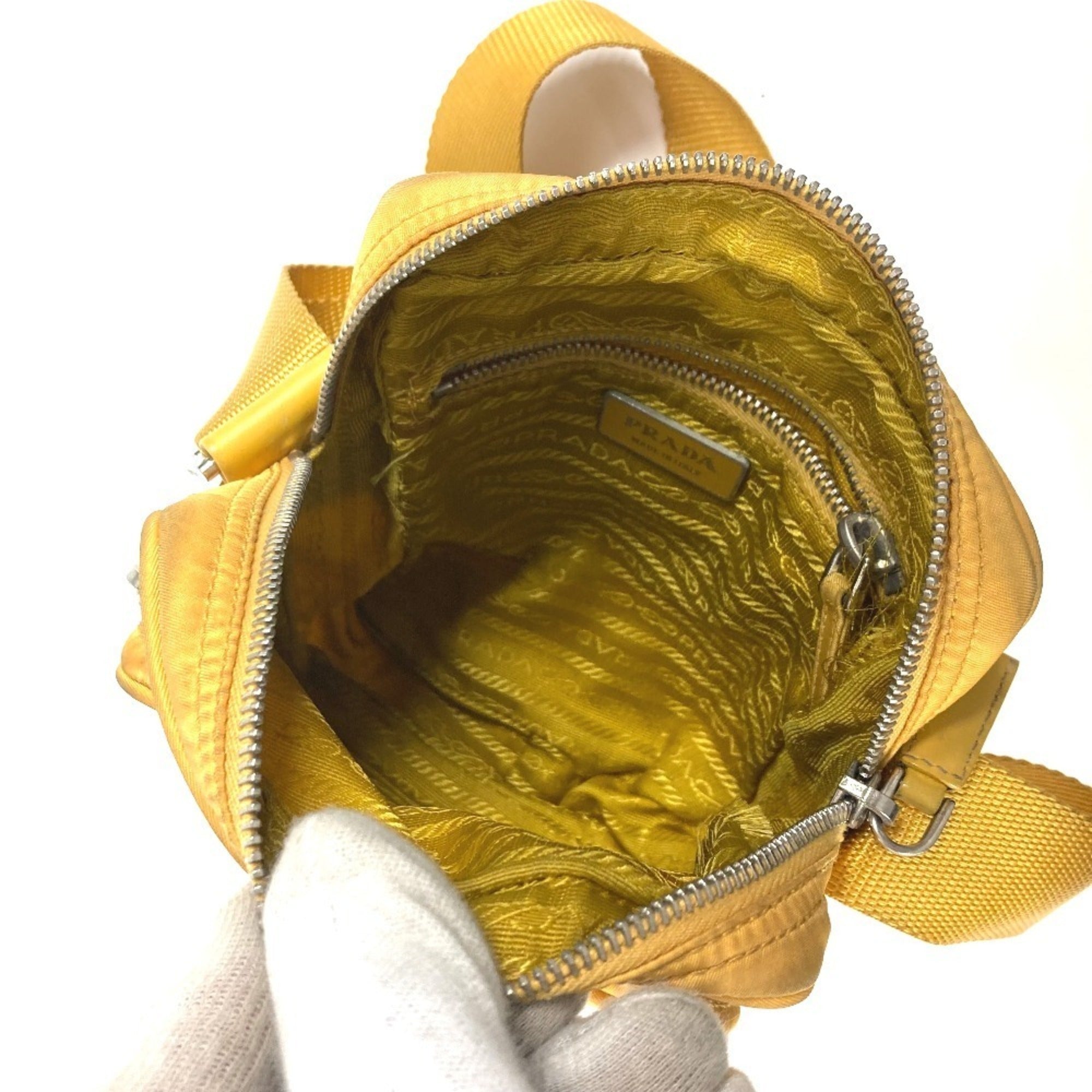 Prada Yellow Nylon Pochette Shoulder Bag (Pre-Owned)