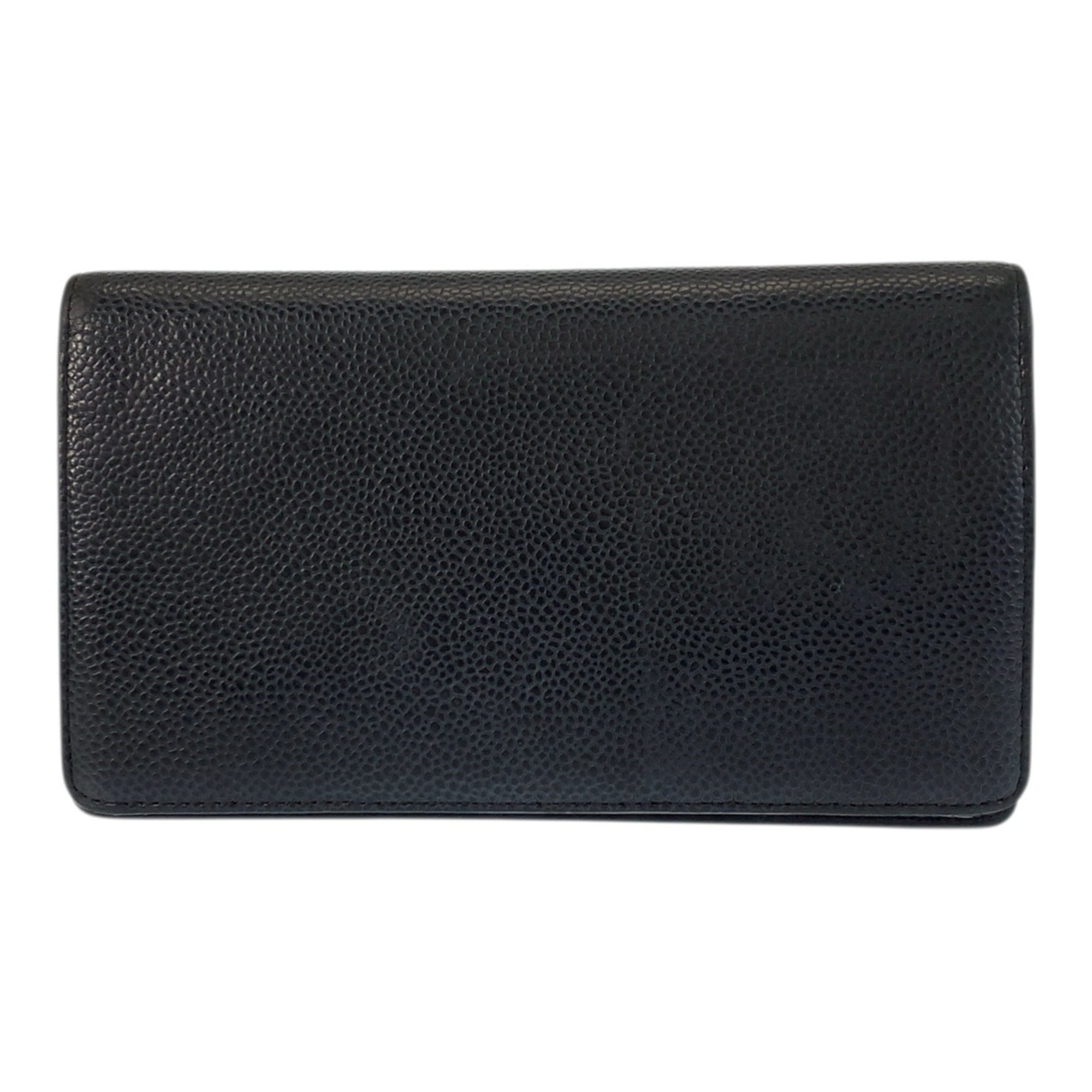 Chanel Black Leather Wallet (Bi-Fold) (Pre-Owned)