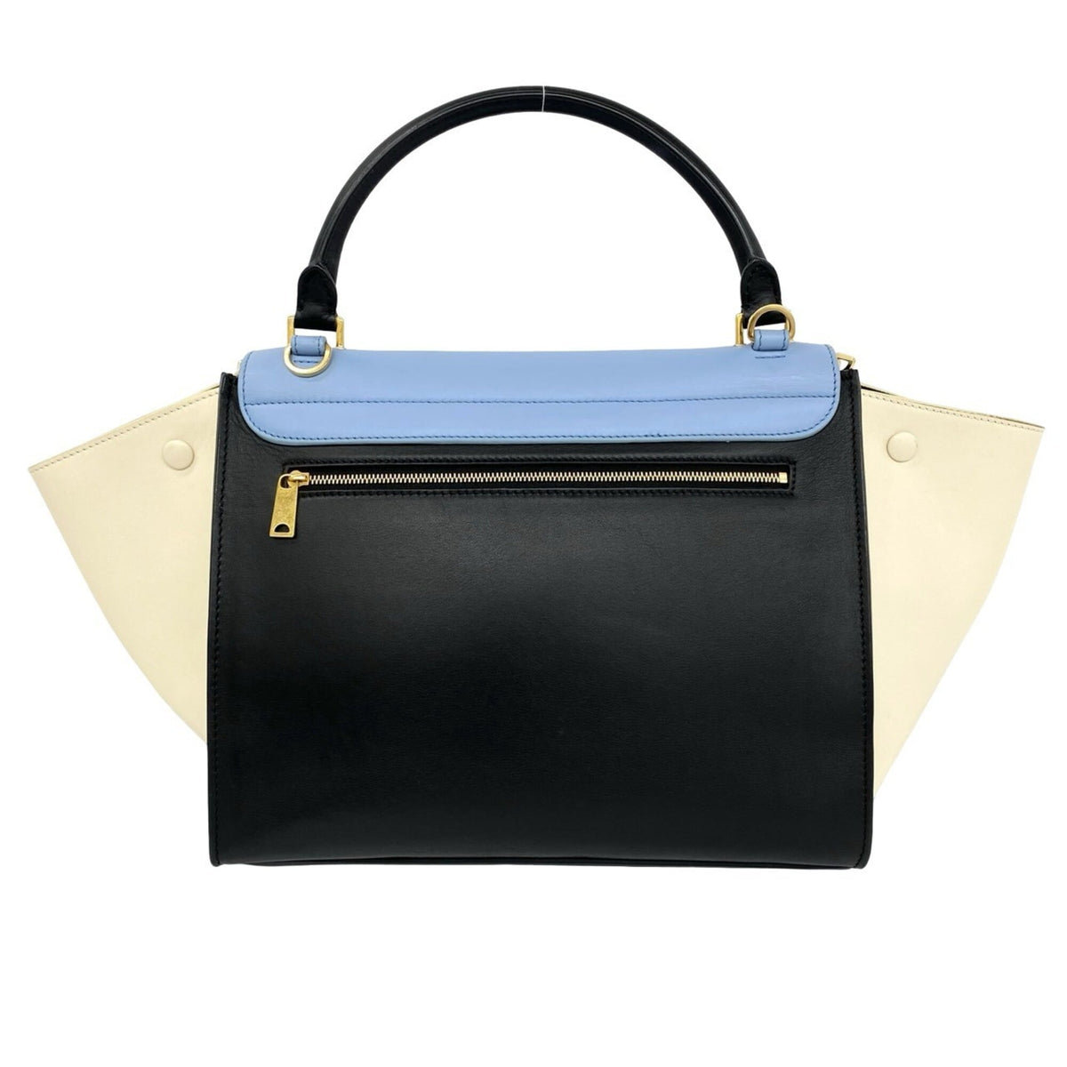 Celine Black Blue Ivory Leather Handbag Shoulder Bag (Pre-Owned)