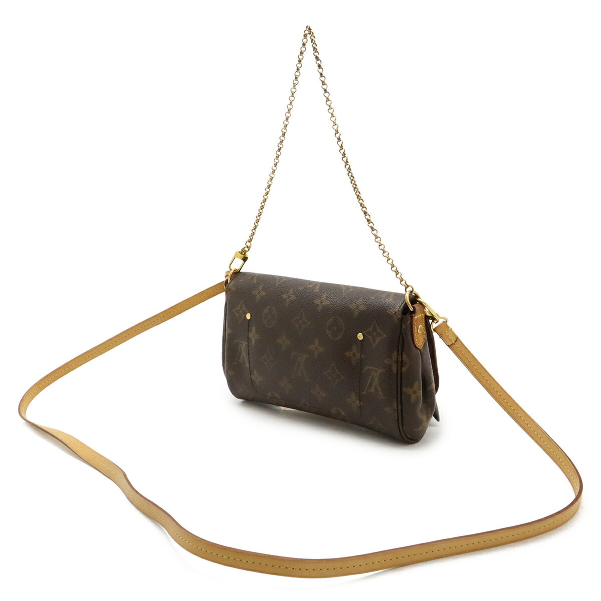 Louis Vuitton Brown Canvas Clutch Bag Pouch Shoulder Bag (Pre-Owned)