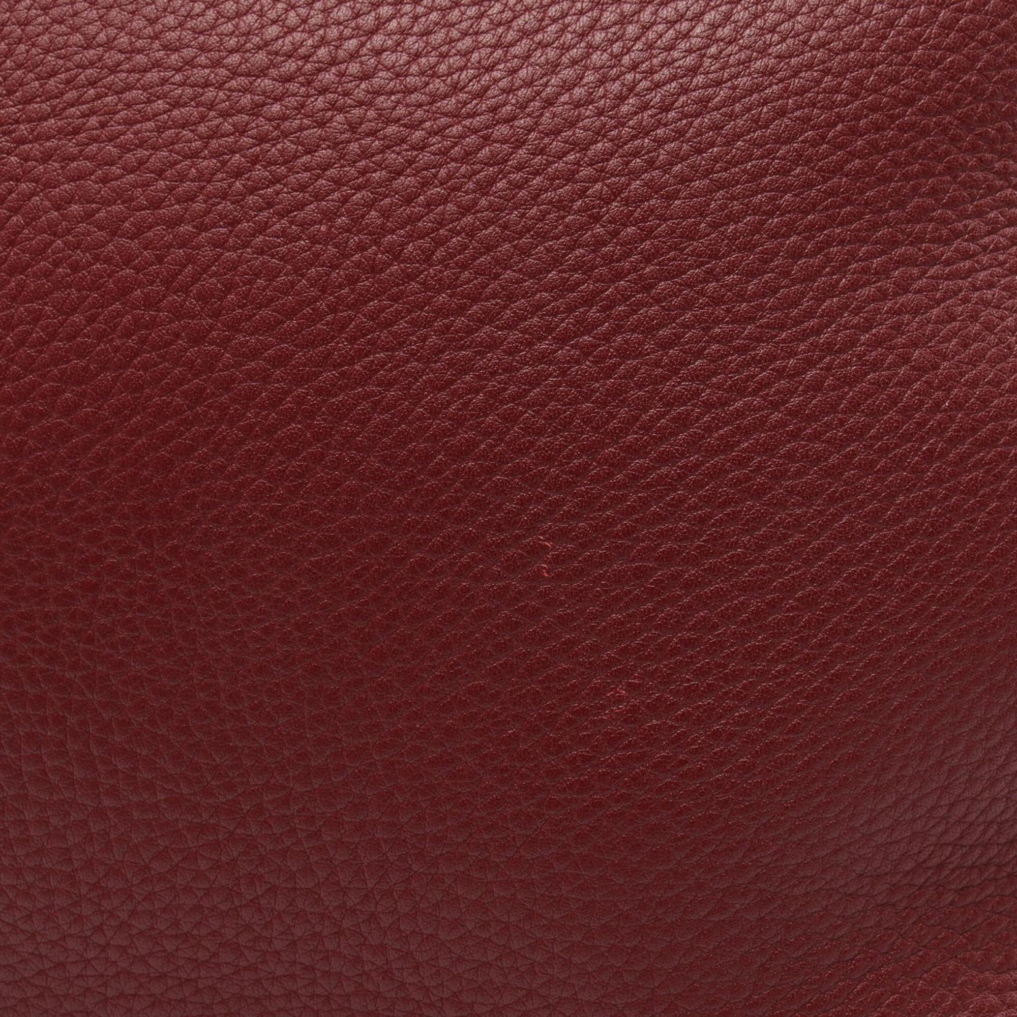 Hermes Bordeaux Rouge H Taurillon Clemence Leather Handbag (Pre-Owned)
