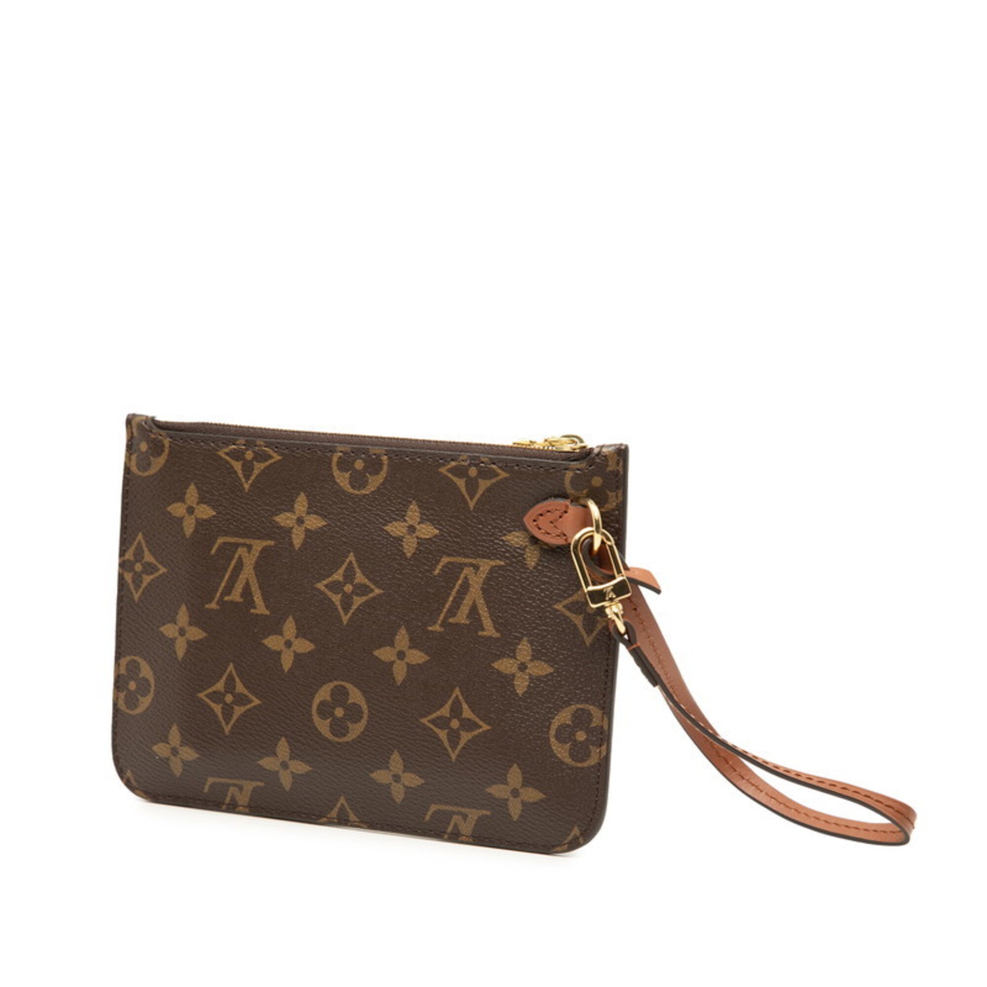 Louis Vuitton Brown Pvc Leather Clutch Bag Handbag Pouch (Pre-Owned)