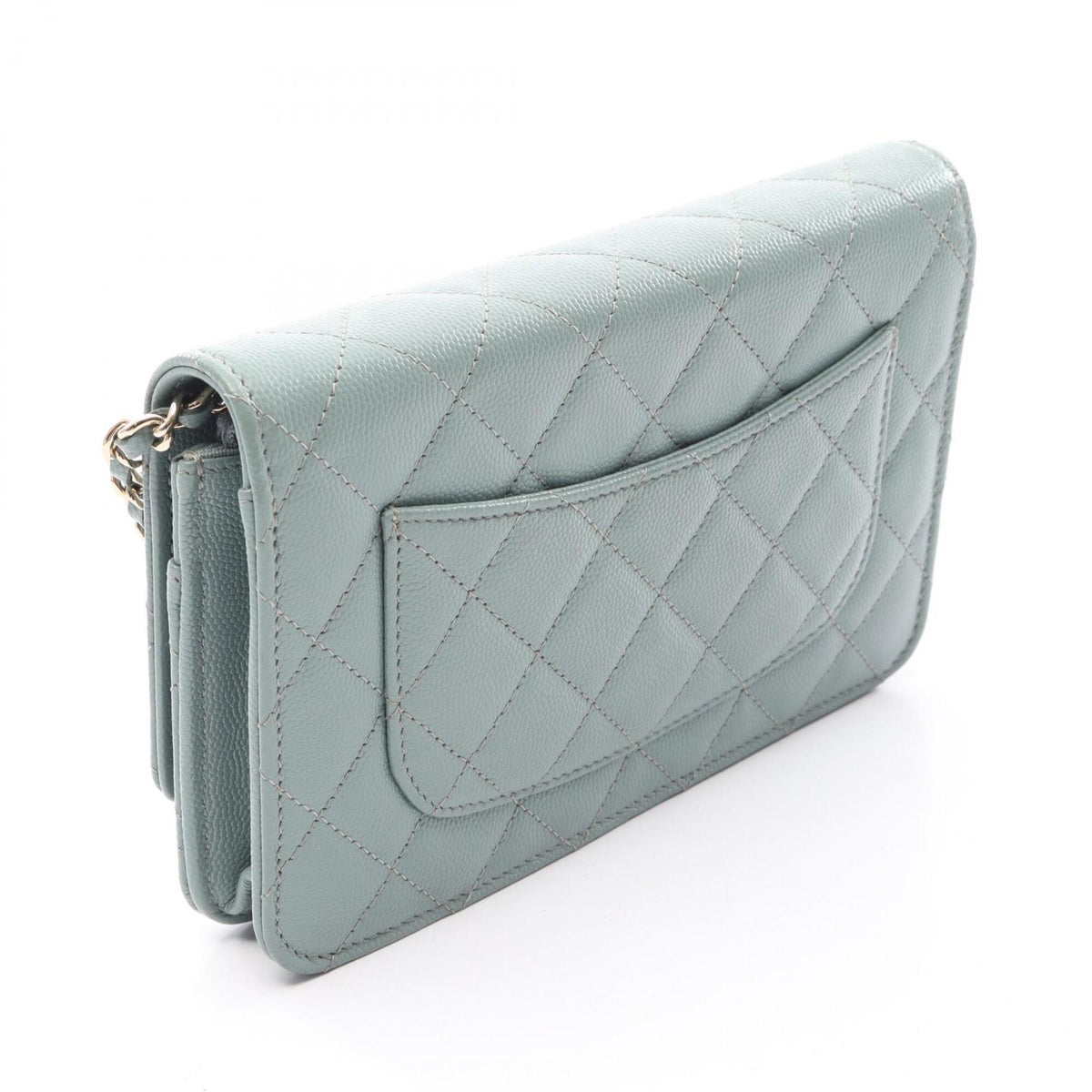 Chanel Green Grained Calfskin Handbag Shoulder Bag (Pre-Owned)
