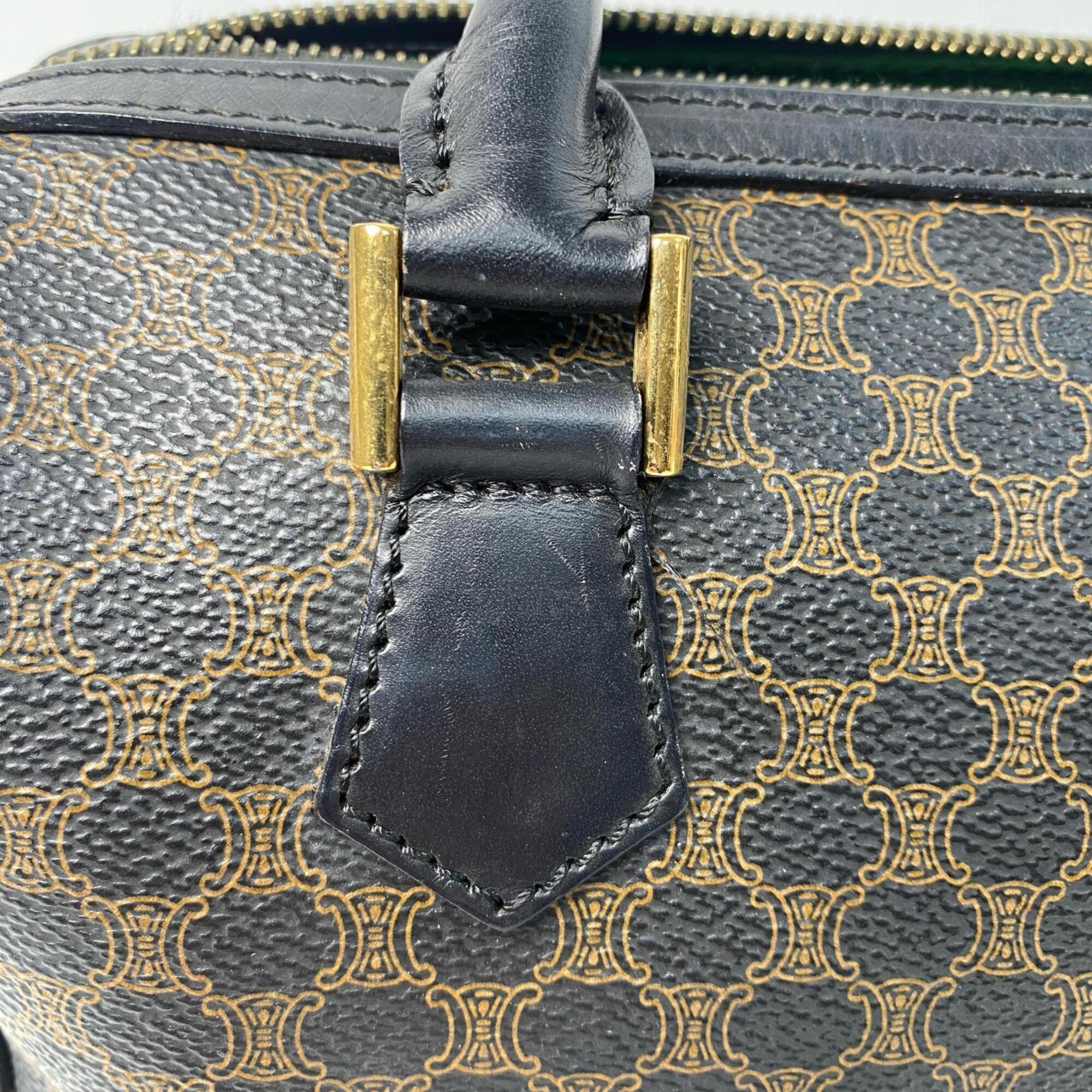 Celine Black Brown Leather Boston Bag (Pre-Owned)