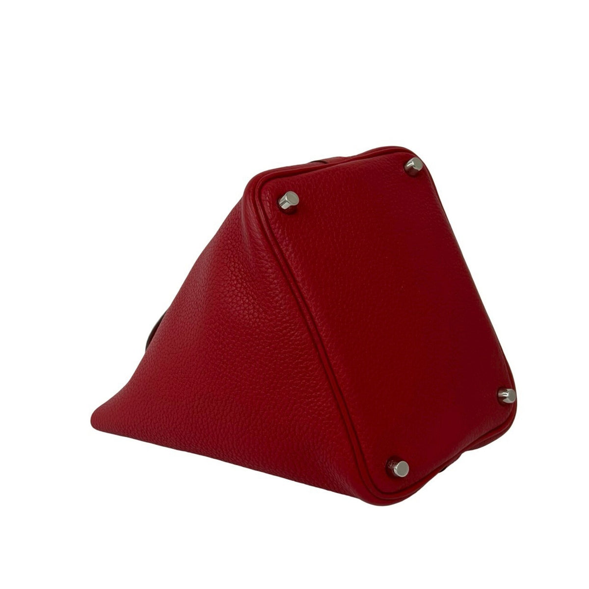 Hermes Red Color Taurillon Clemence Leather Handbag (Pre-Owned)
