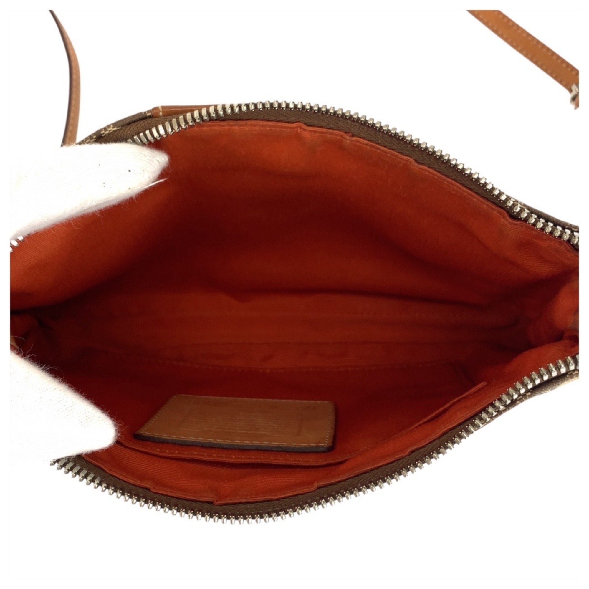 Coach Beige Camel Canvas Leather Shoulder Bag (Pre-Owned)