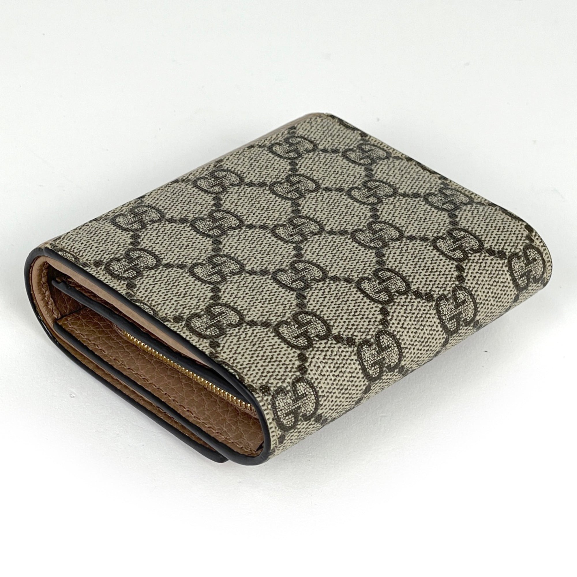 Gucci Beige Gg Supreme Leather Wallet (Bi-Fold) (Pre-Owned)