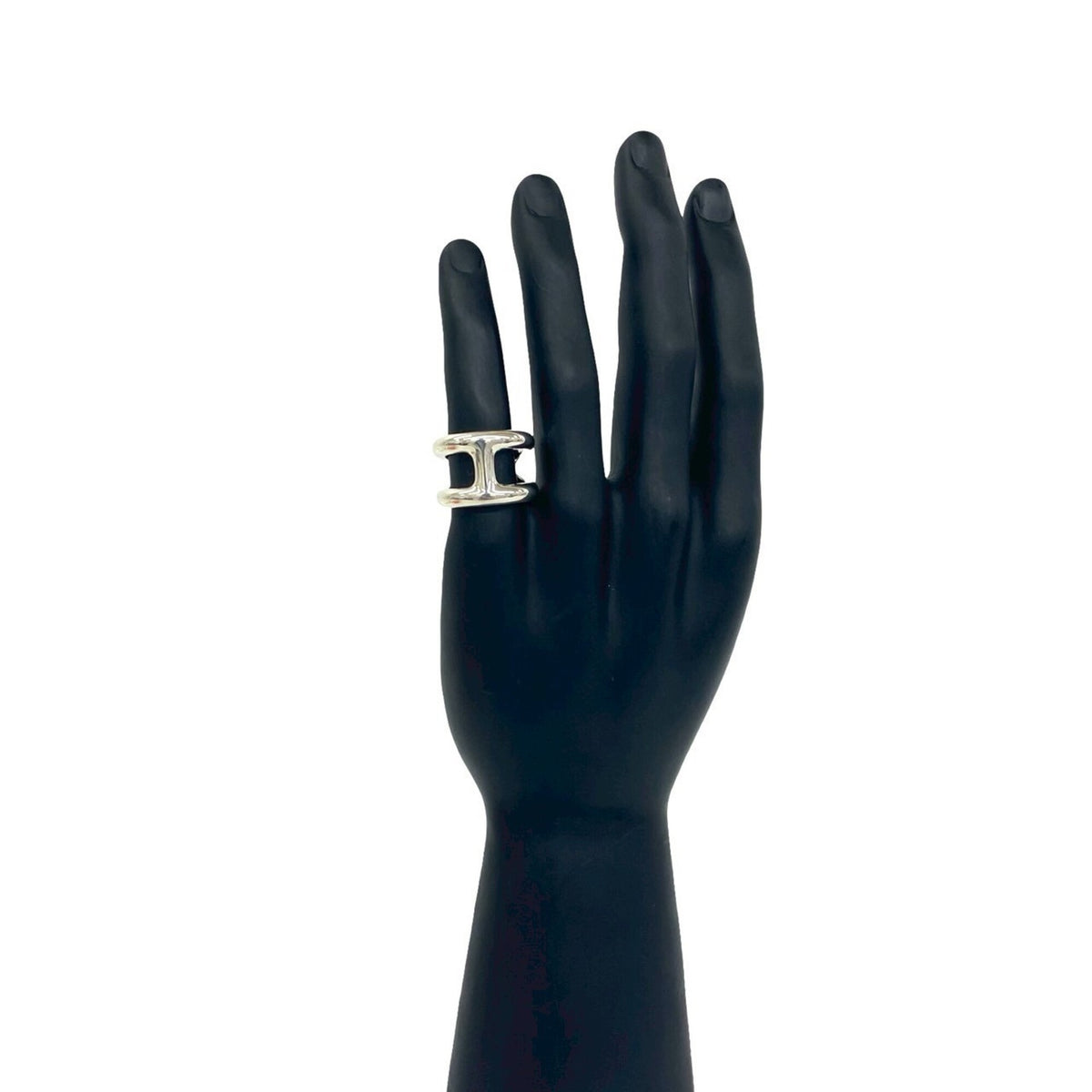 Hermes Silver Silver 925 Band Ring (Pre-Owned)