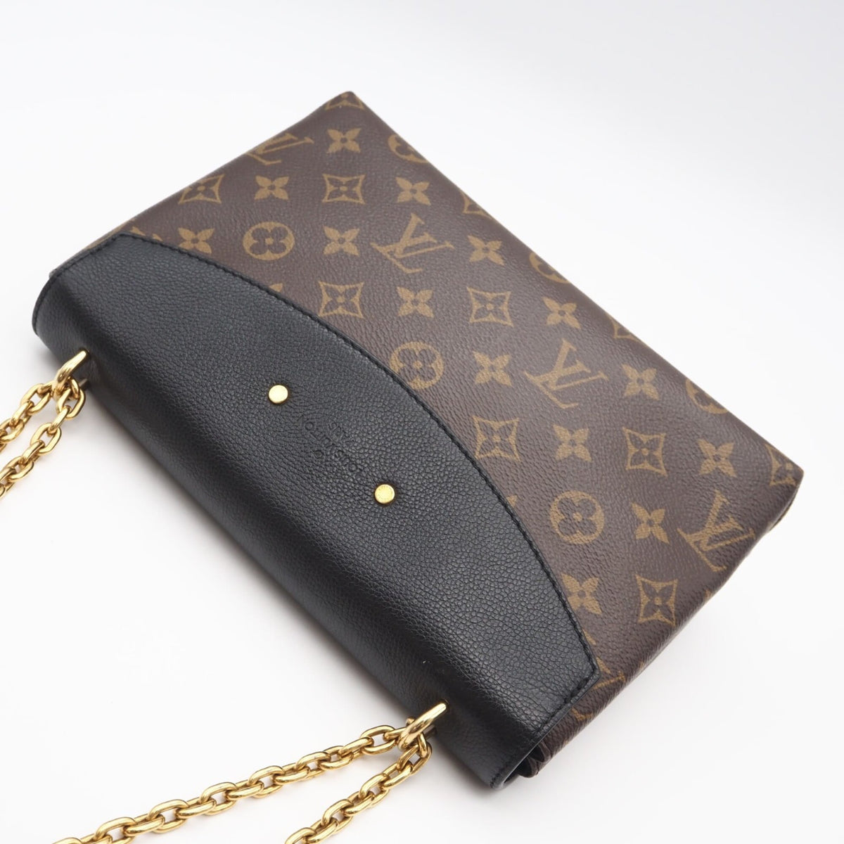 Louis Vuitton Beige Black Brown Coated Canvas Leather Shoulder Bag (Pre-Owned)