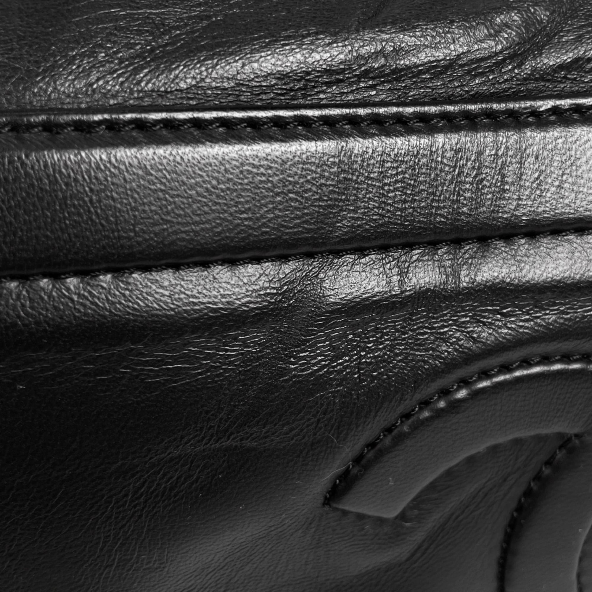 Chanel Black Leather Handbag Tote Bag (Pre-Owned)