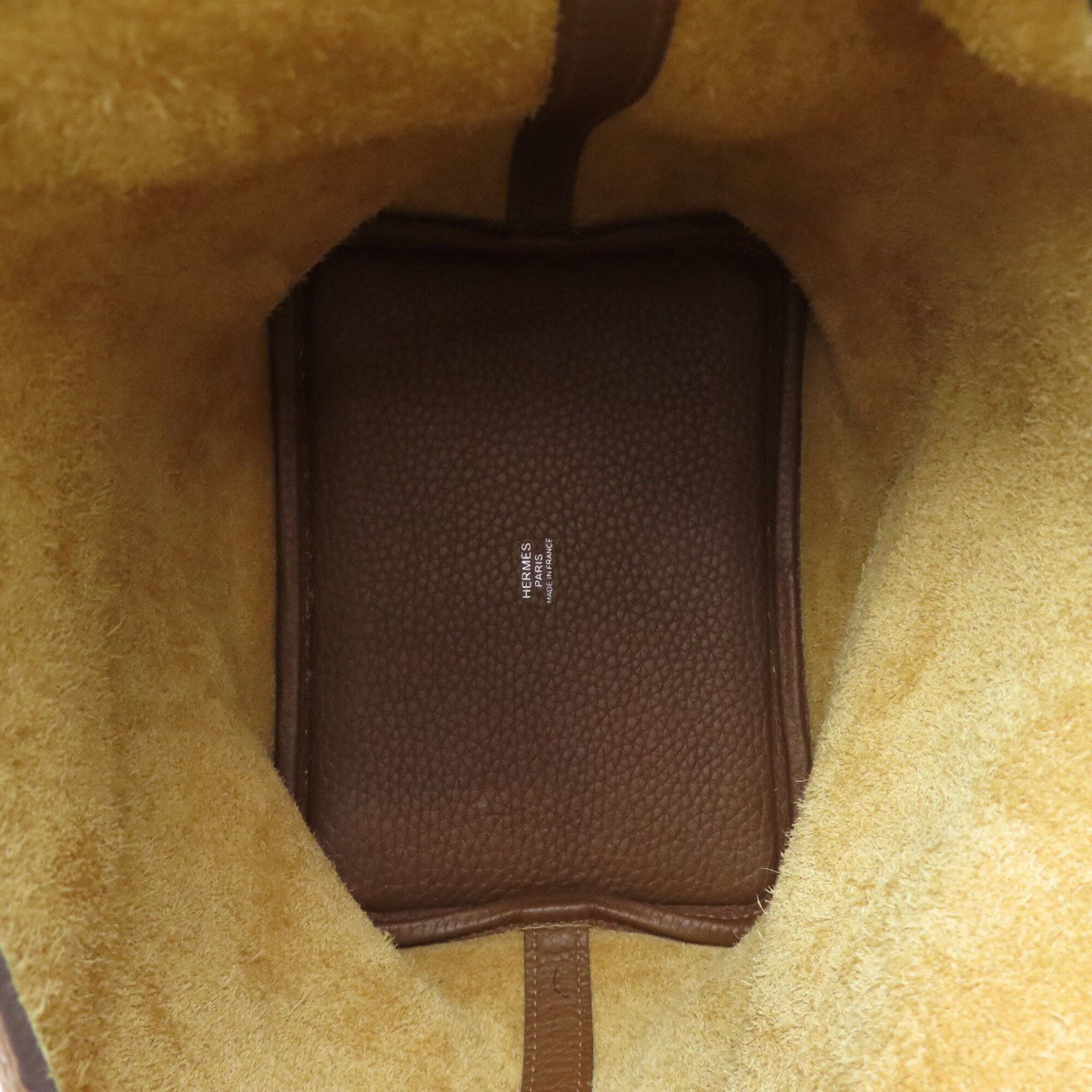 Hermes Brown Taurillon Clemence Leather Handbag (Pre-Owned)