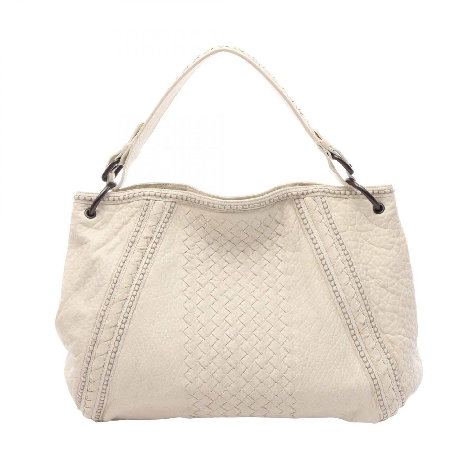Bottega Veneta White Intrecciato Handbag Shoulder Bag (Pre-Owned)