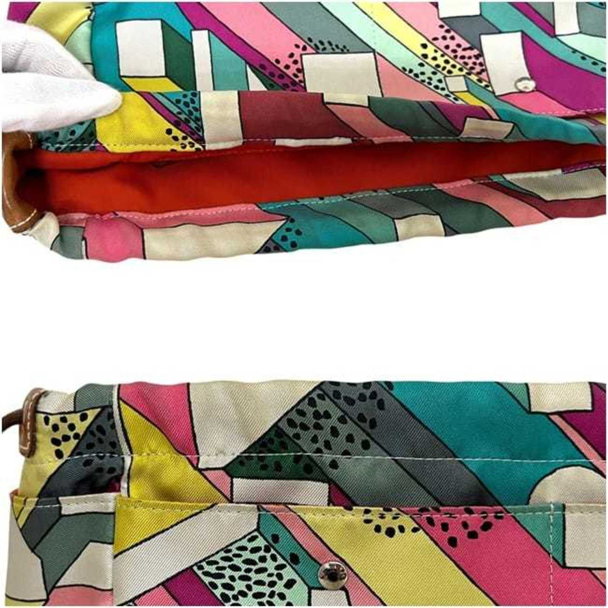 Hermes Multi-Color Silk Barenia Leather Pouch (Pre-Owned)