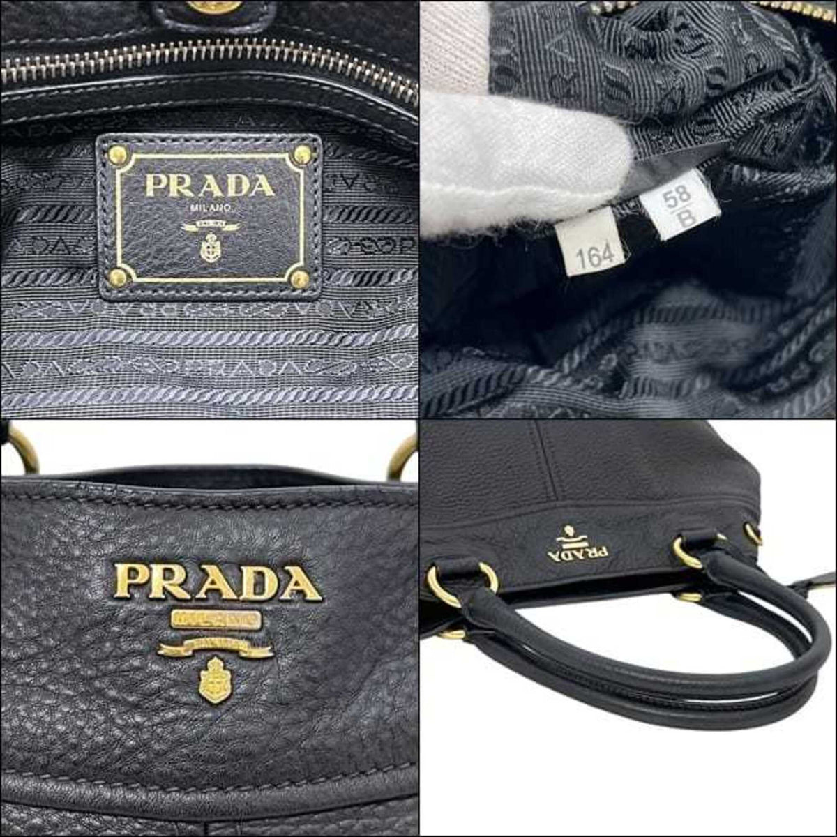 Prada Black Nero Leather Tote Bag (Pre-Owned)