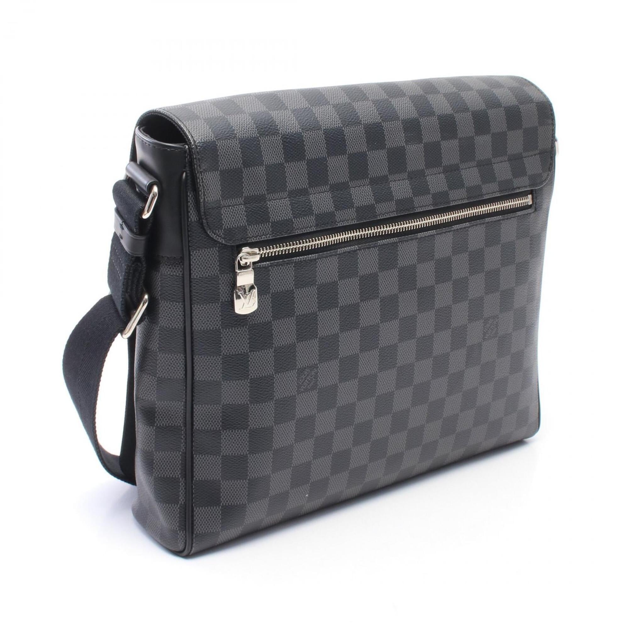Louis Vuitton Black Coated Canvas Leather Handbag Shoulder Bag (Pre-Owned)
