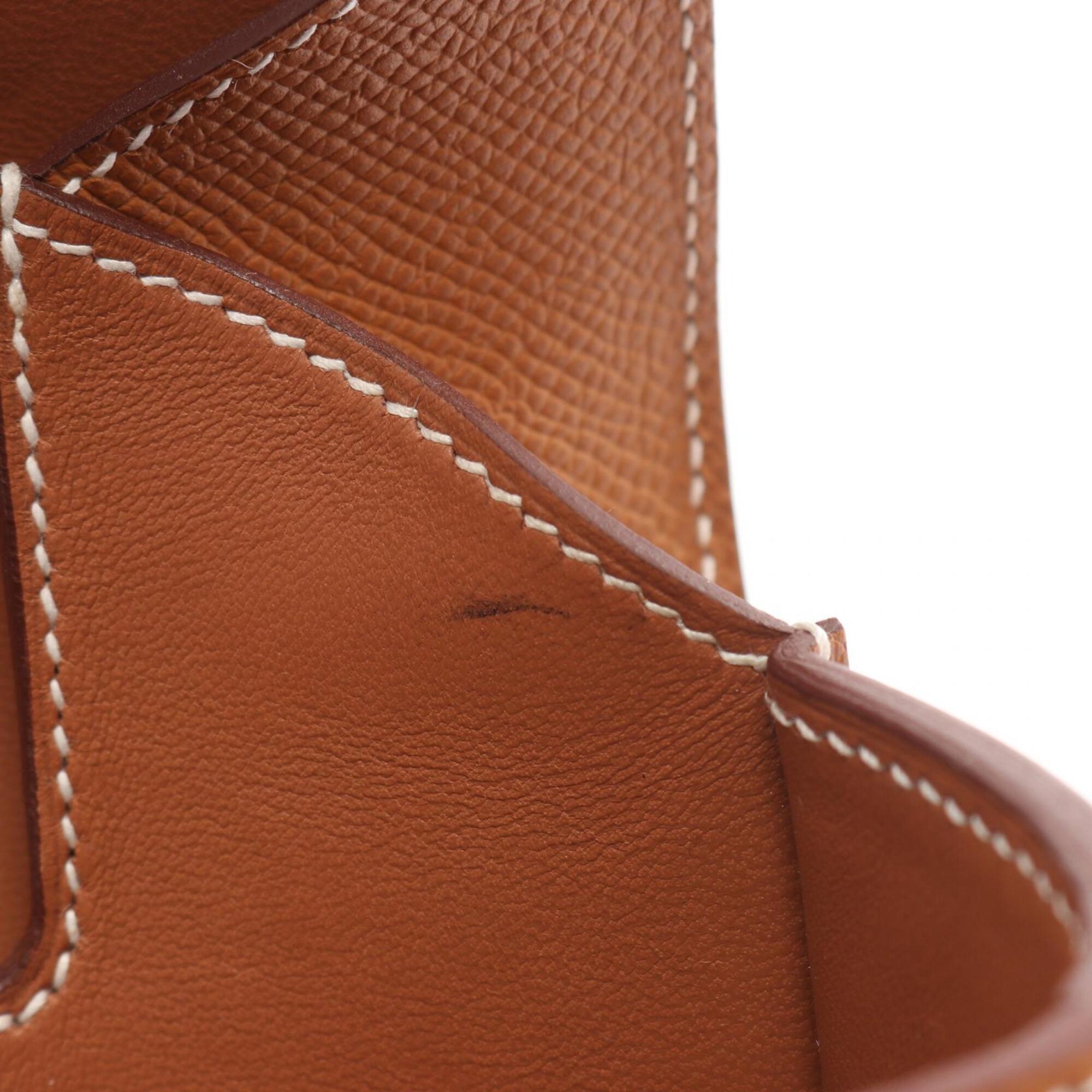 Hermes Brown Gold Epsom Leather Leather Handbag Shoulder Bag (Pre-Owned)