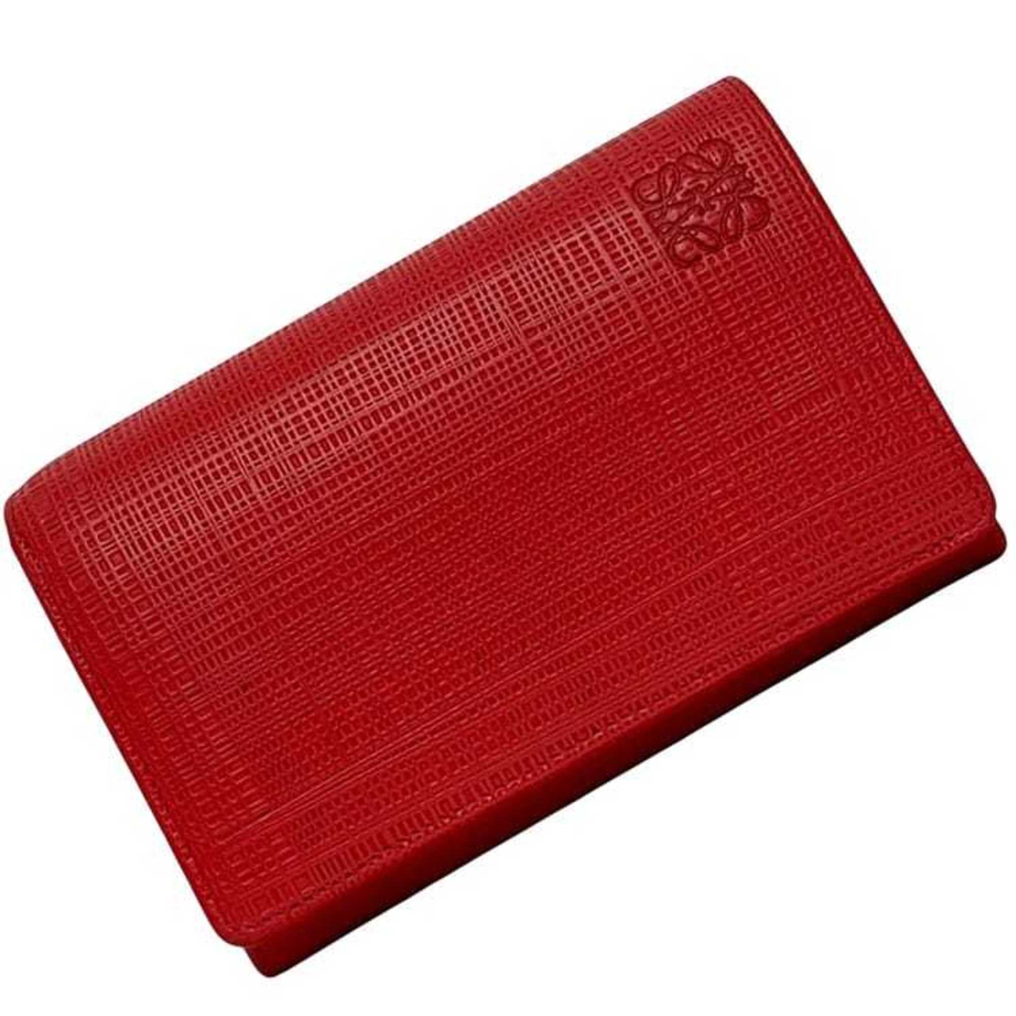 Loewe Red Color Leather Wallet (Bi-Fold) (Pre-Owned)