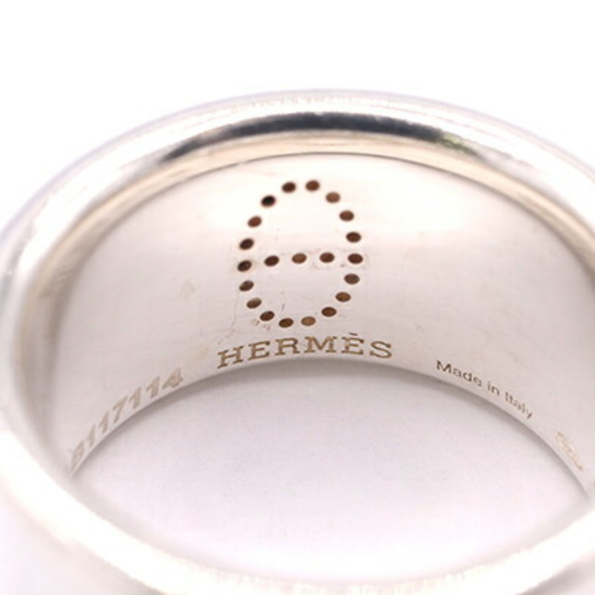 Hermes Sterling Silver 925 Band Ring (Pre-Owned)